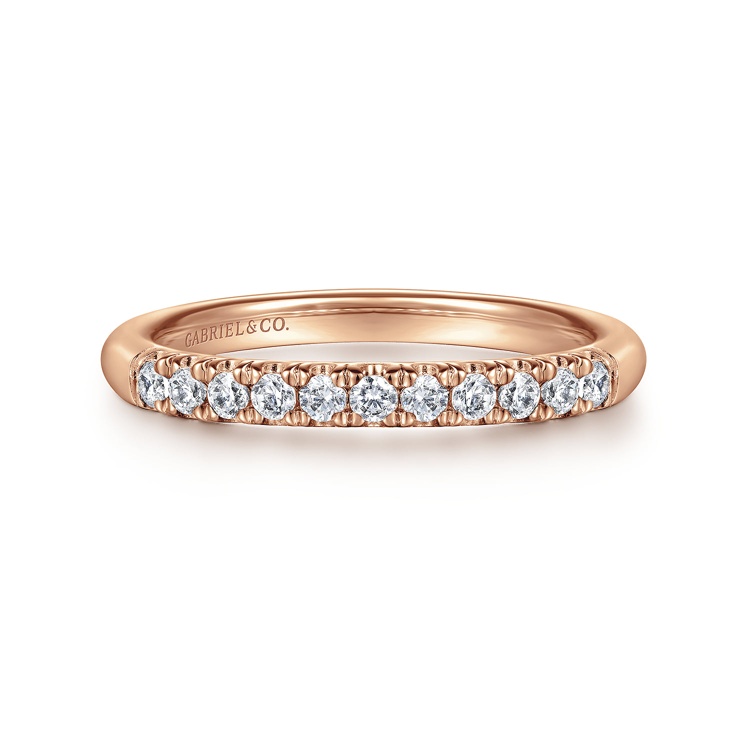 11 Stone French Pave Diamond Wedding Band