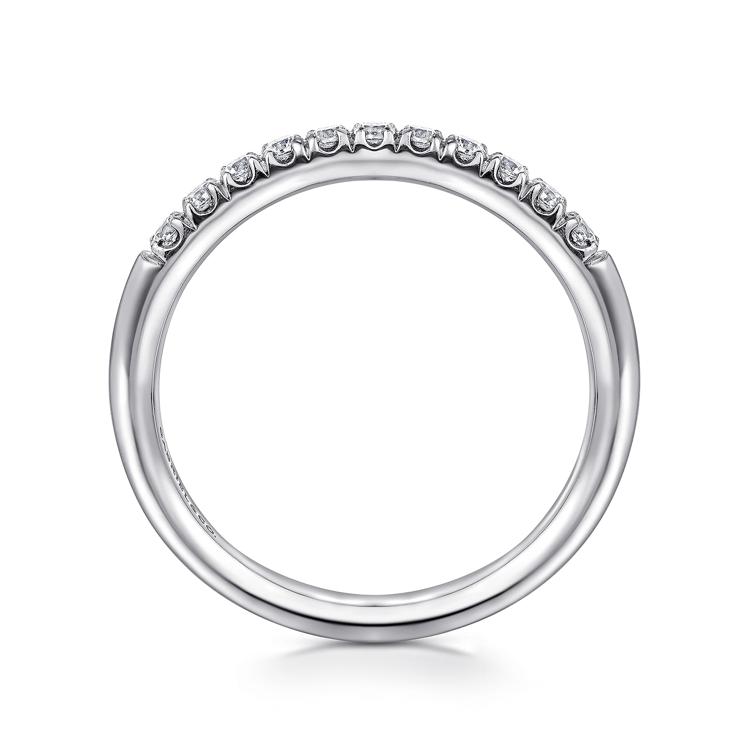 11 Stone French Pave Diamond Wedding Band in Platinum, photograph 2