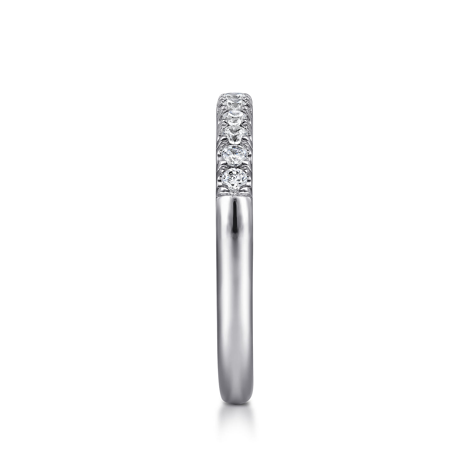 11 Stone French Pave Diamond Wedding Band in Platinum, photograph 4