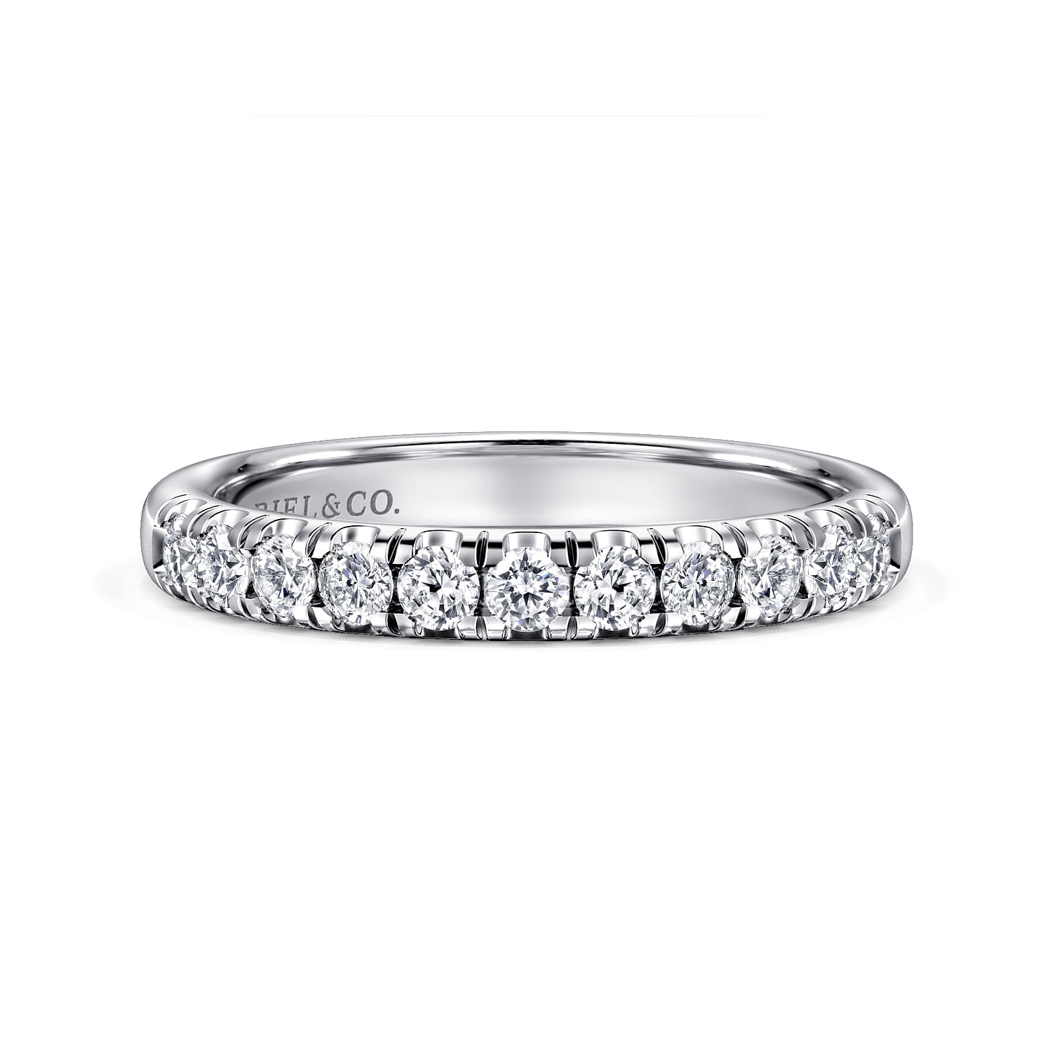 Gent's Gold-Diamond orders Wedding Band 11 Diamonds .044 Carat T.W. 10K White Gold