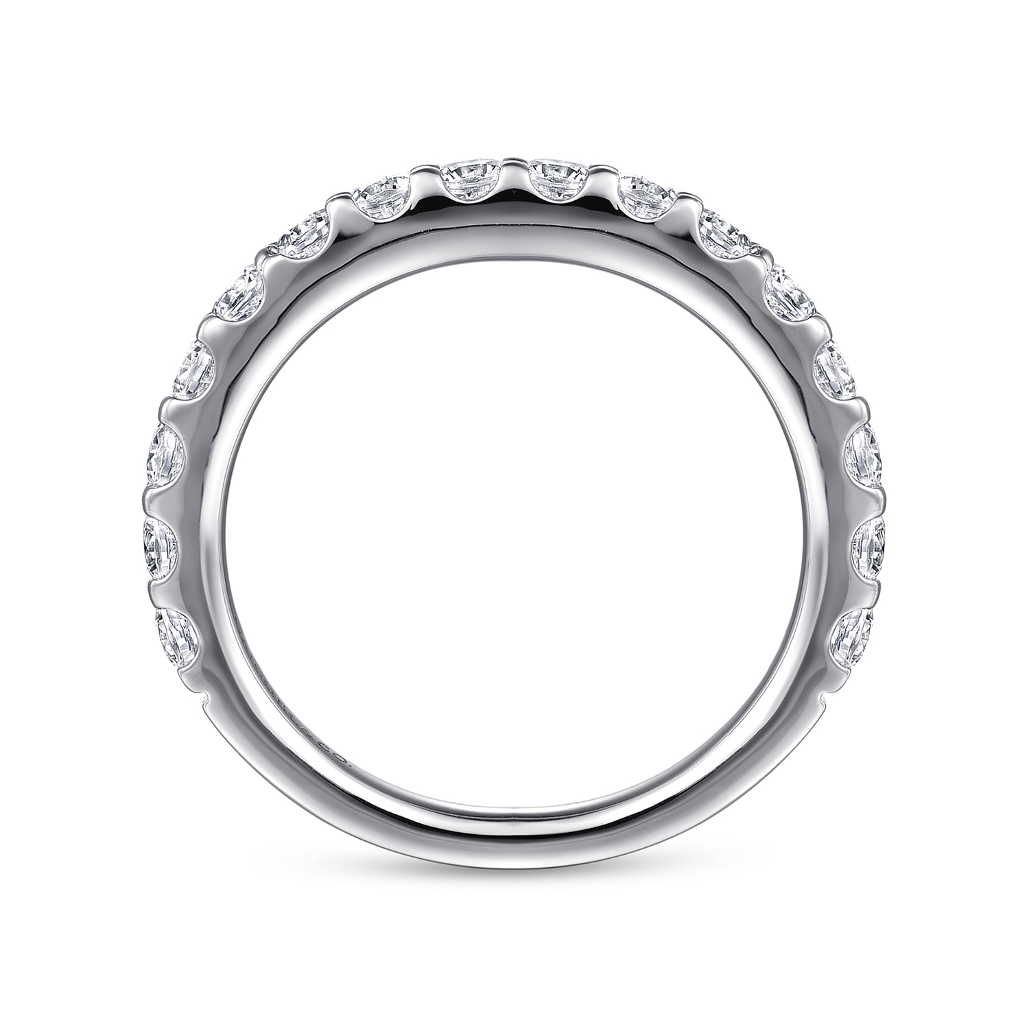 Shared Prong Diamond Wedding Band in Platinum, photograph 2