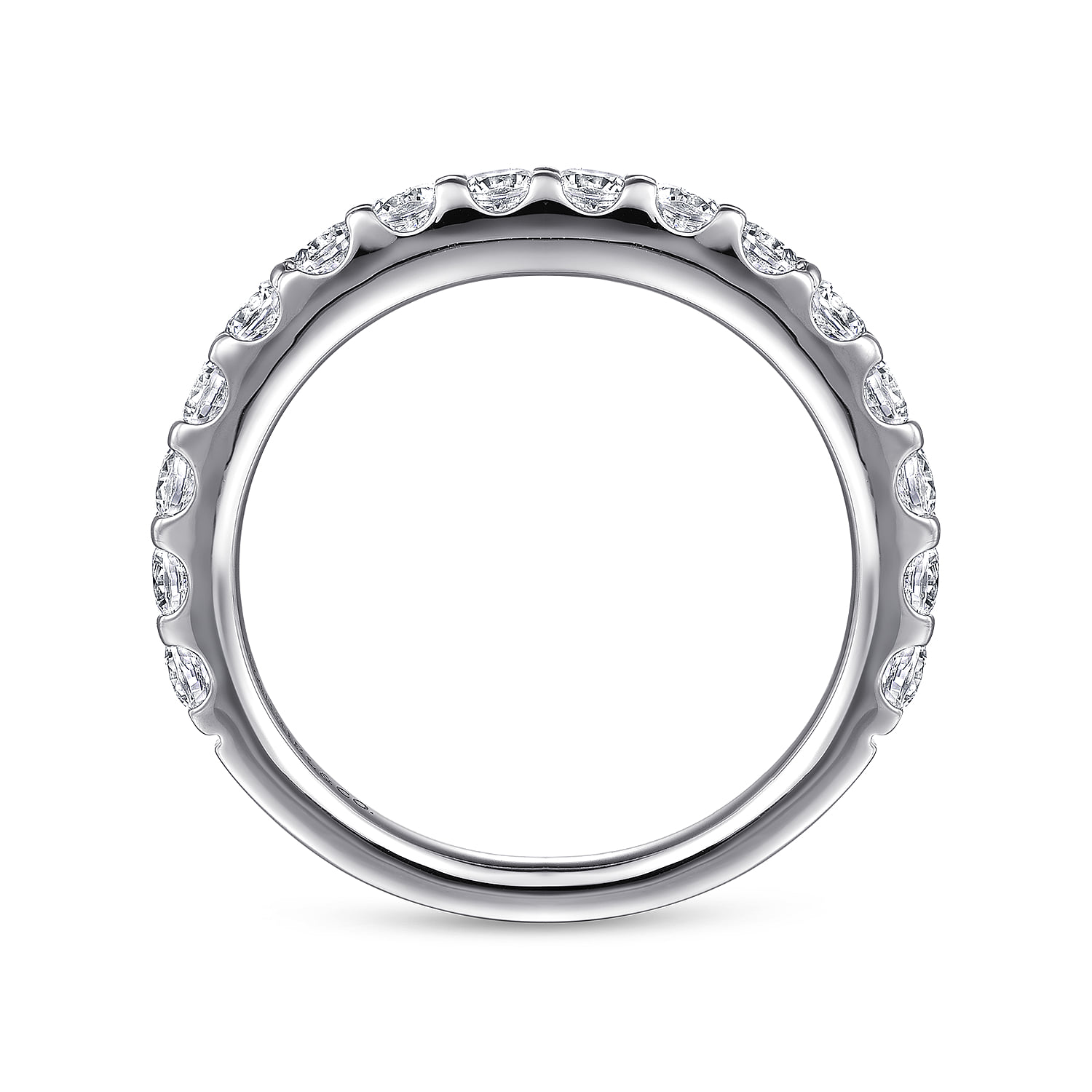 Shared Prong Diamond Wedding Band in 14K White Gold, photograph 2