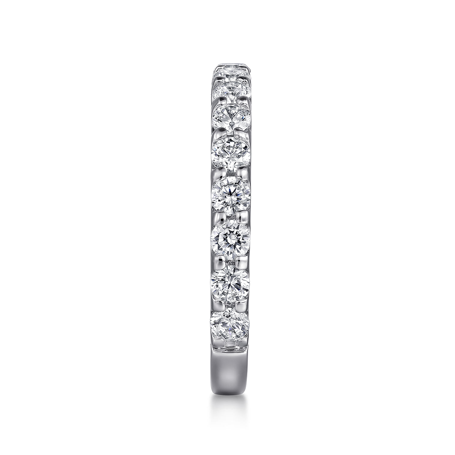 Shared Prong Diamond Wedding Band in 14K White Gold, photograph 4