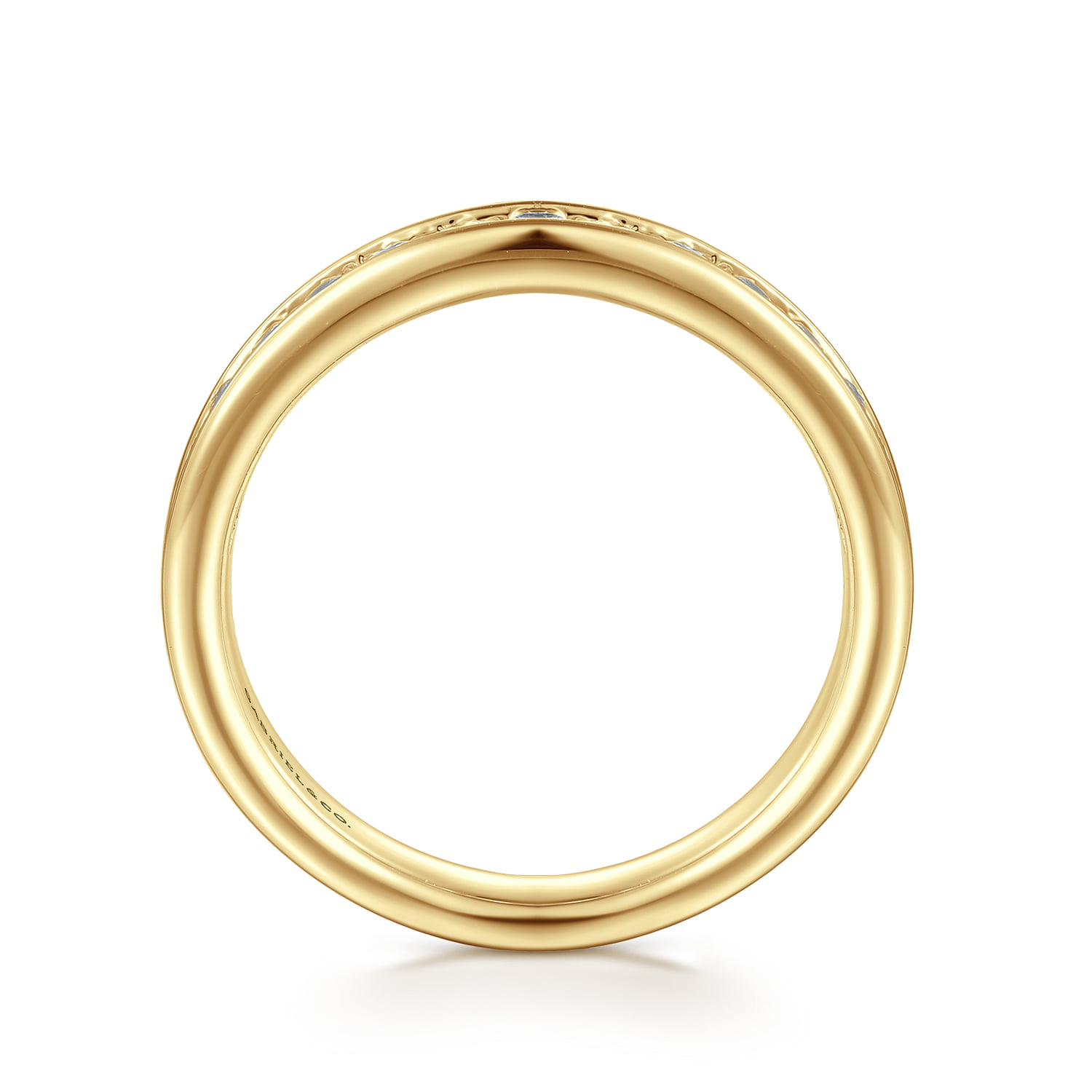 Channel Set Diamond Wedding Band in 14K Yellow Gold, photograph 2