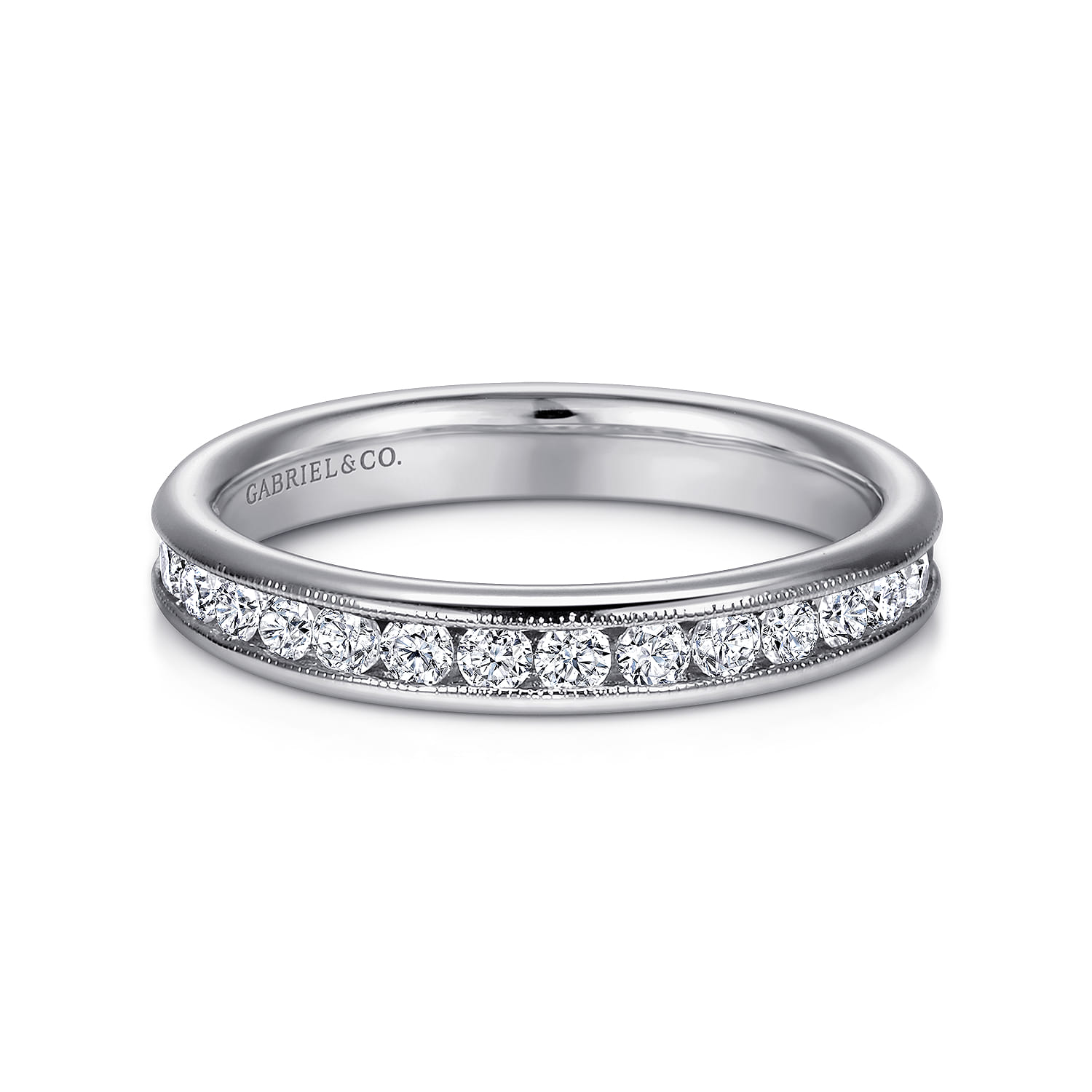 14k White Gold Round Straight Band Gabriel AN7583W44JJ
