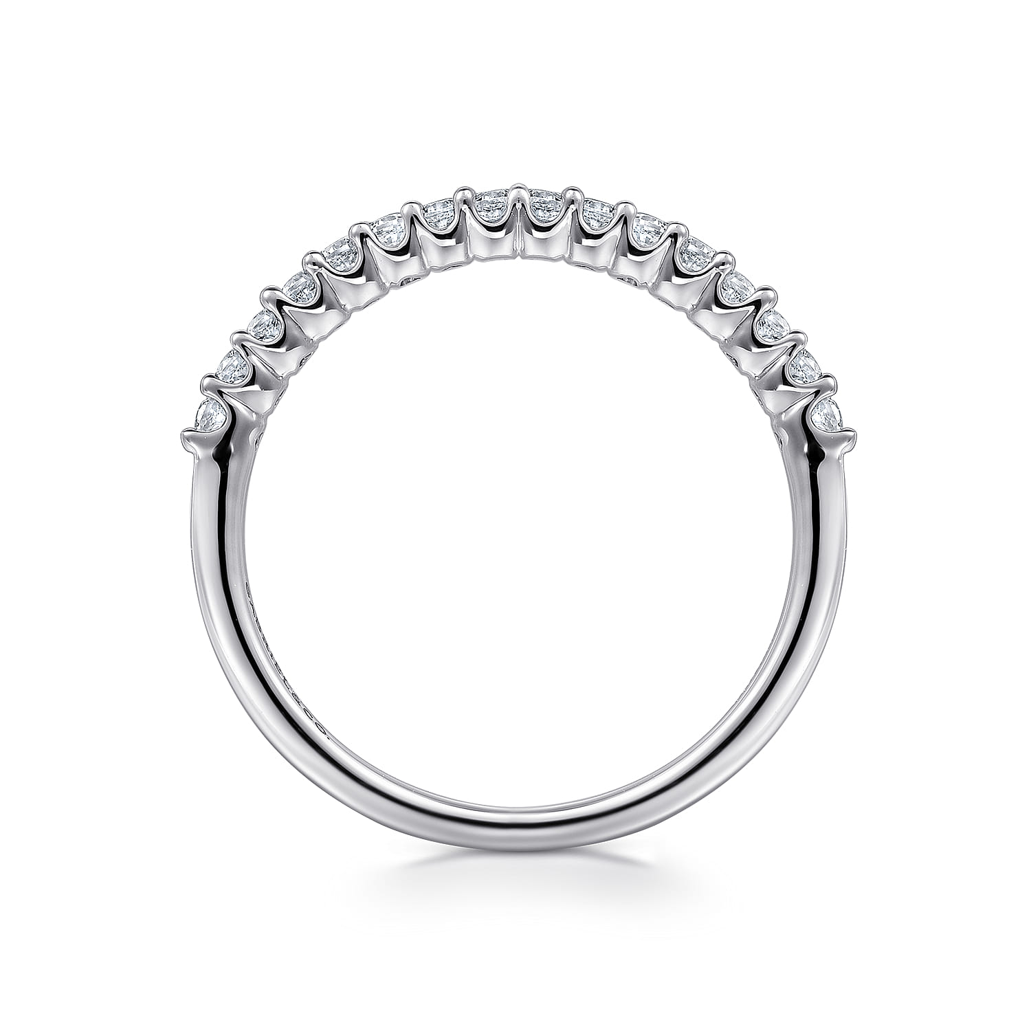 Shared Prong Set Diamond Wedding Band in 14K White Gold, photograph 2