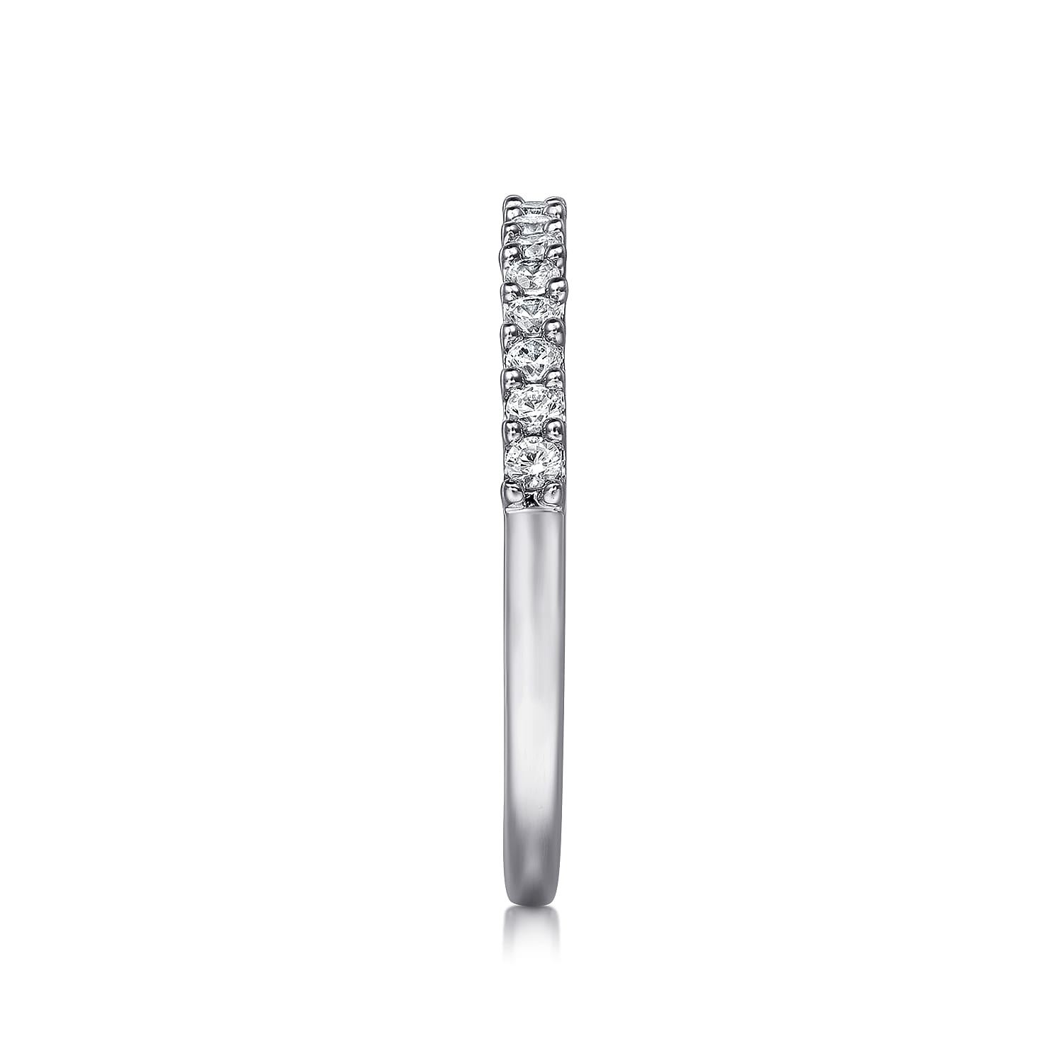 Shared Prong Set Diamond Wedding Band in 14K White Gold, photograph 4
