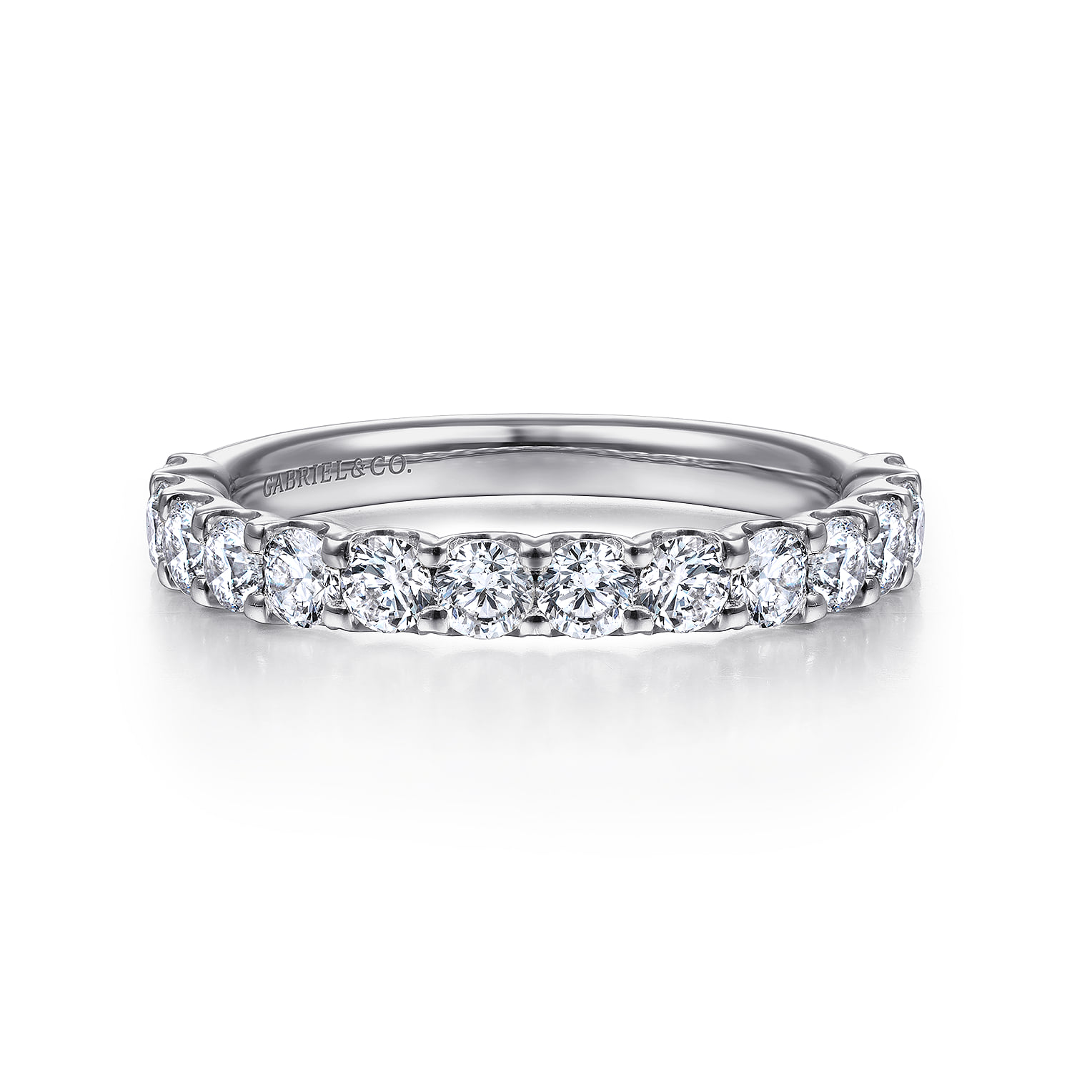 Shared Prong Set Diamond Wedding Band