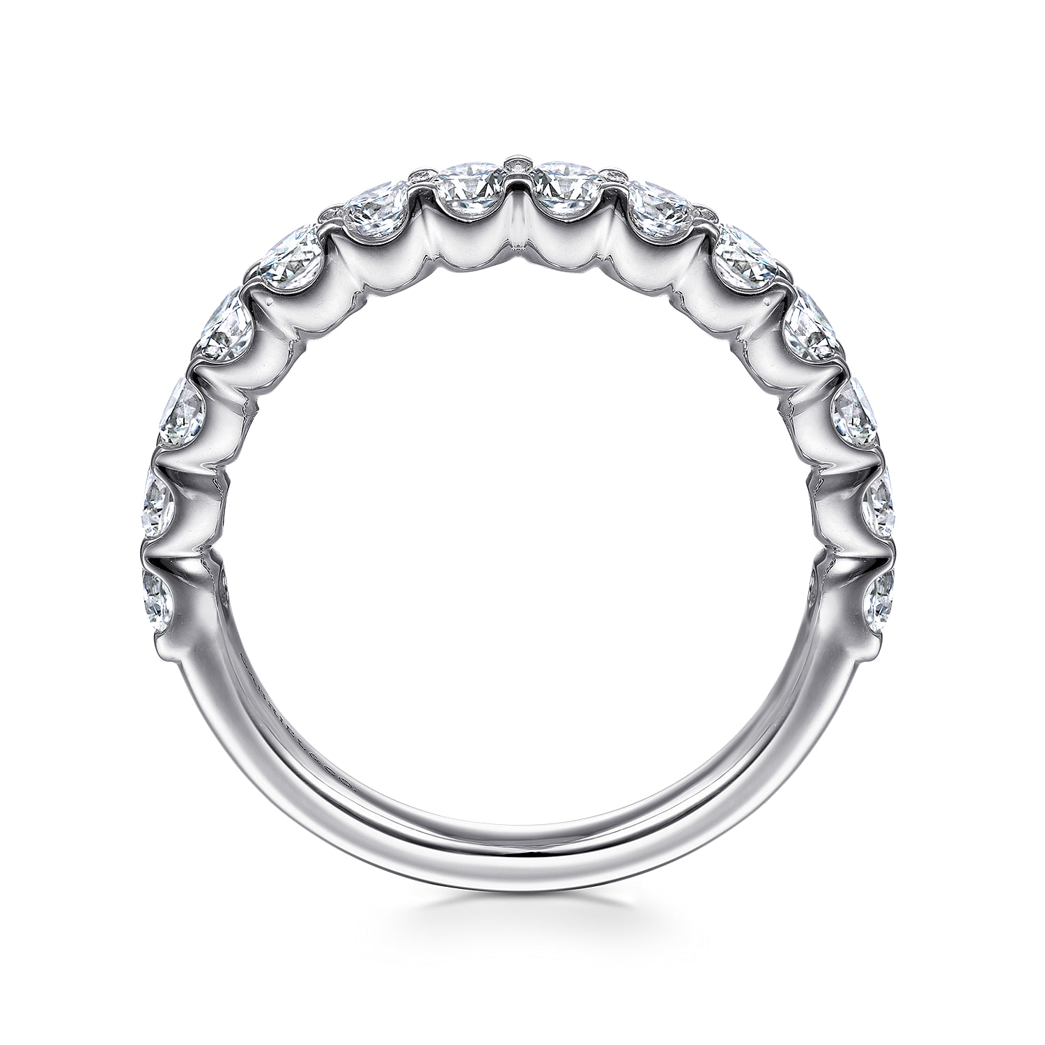 Shared Prong Set Diamond Wedding Band in 14K White Gold, photograph 2