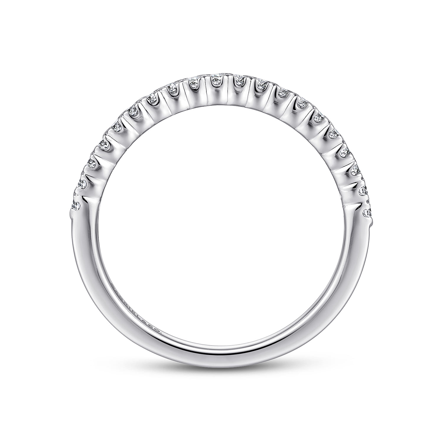 Prong Set Diamond Wedding Band in 14K White Gold, photograph 2