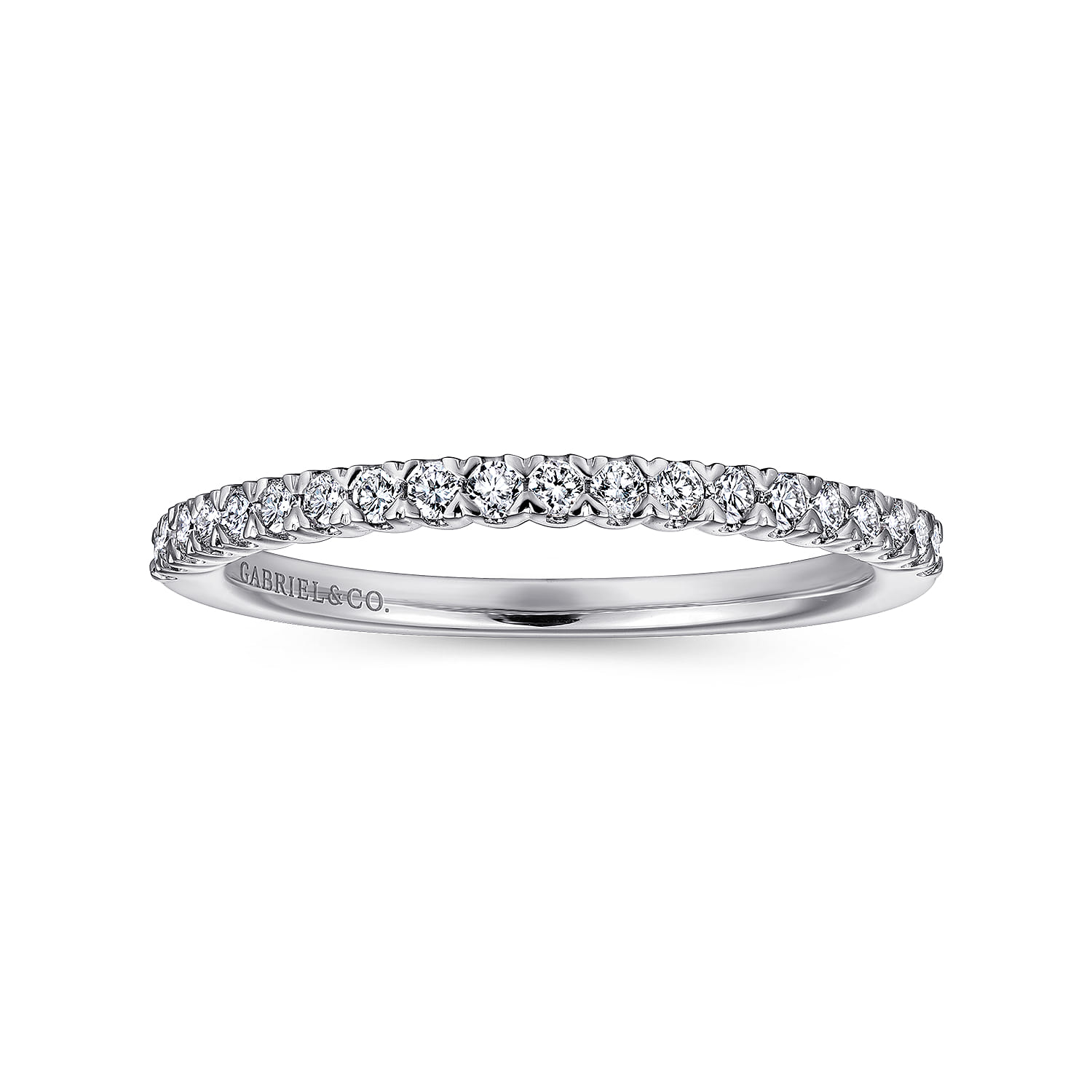 Prong Set Diamond Wedding Band in 14K White Gold, photograph 4