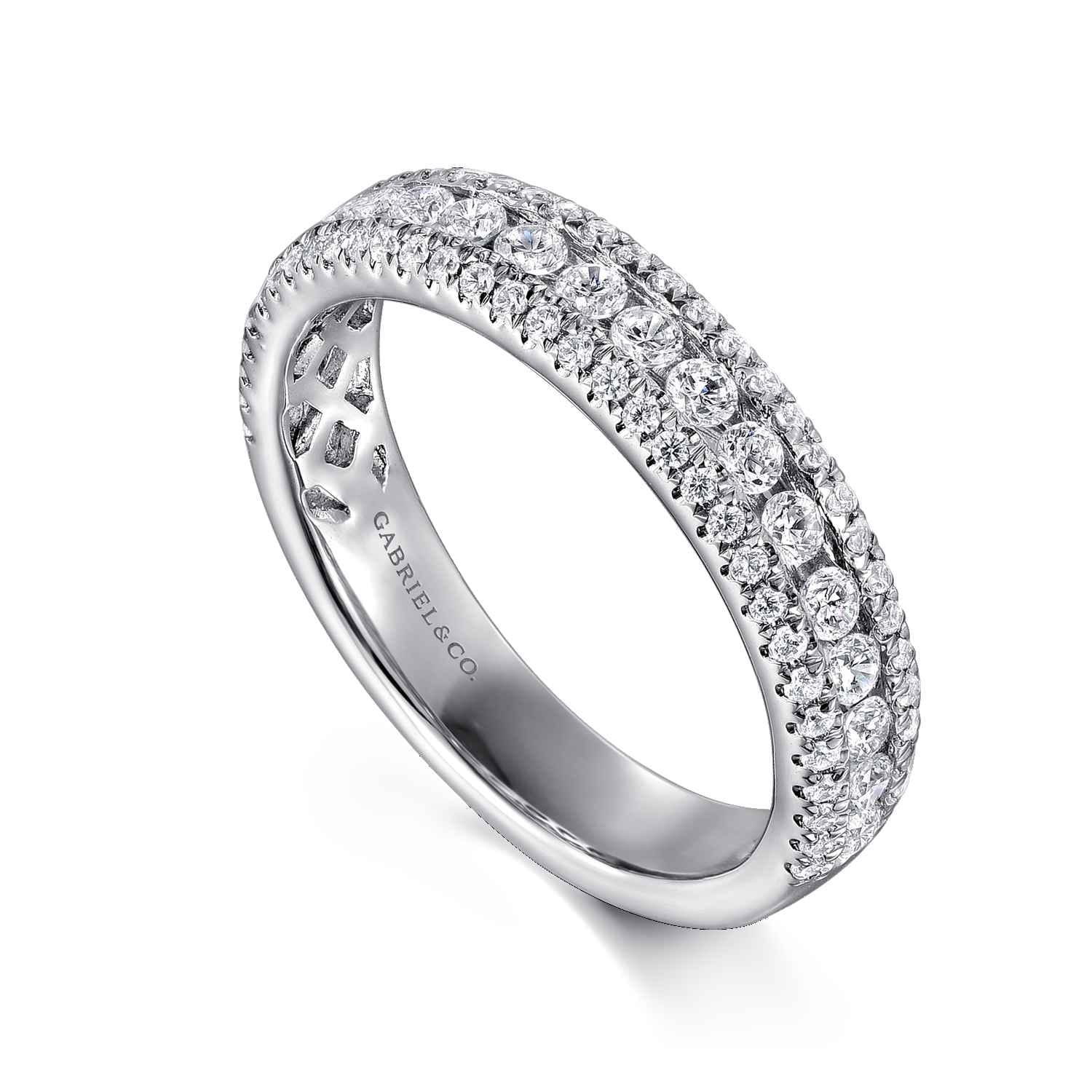 Wide Diamond Anniversary Band in Platinum, photograph 3