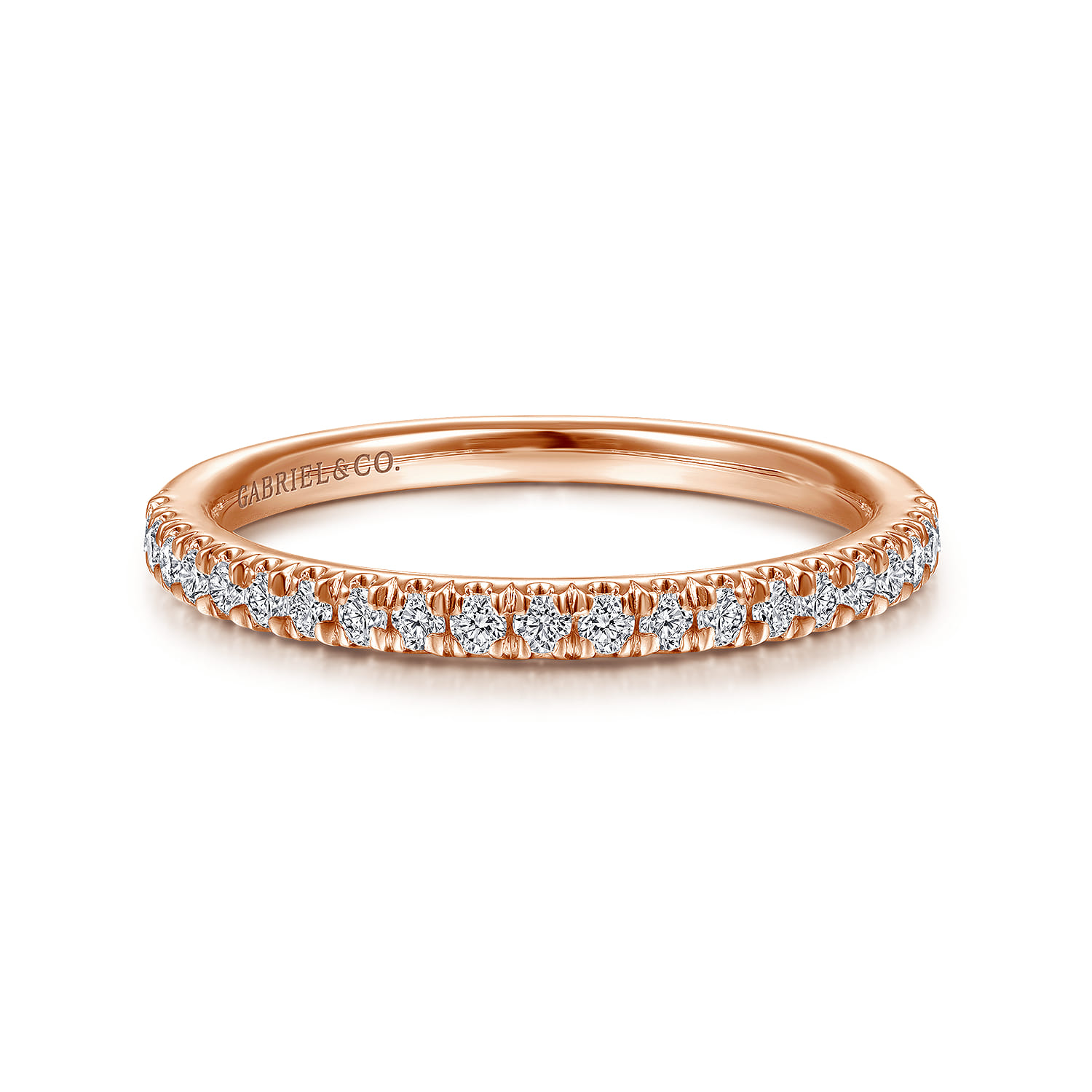 French Pave Diamond Wedding Band