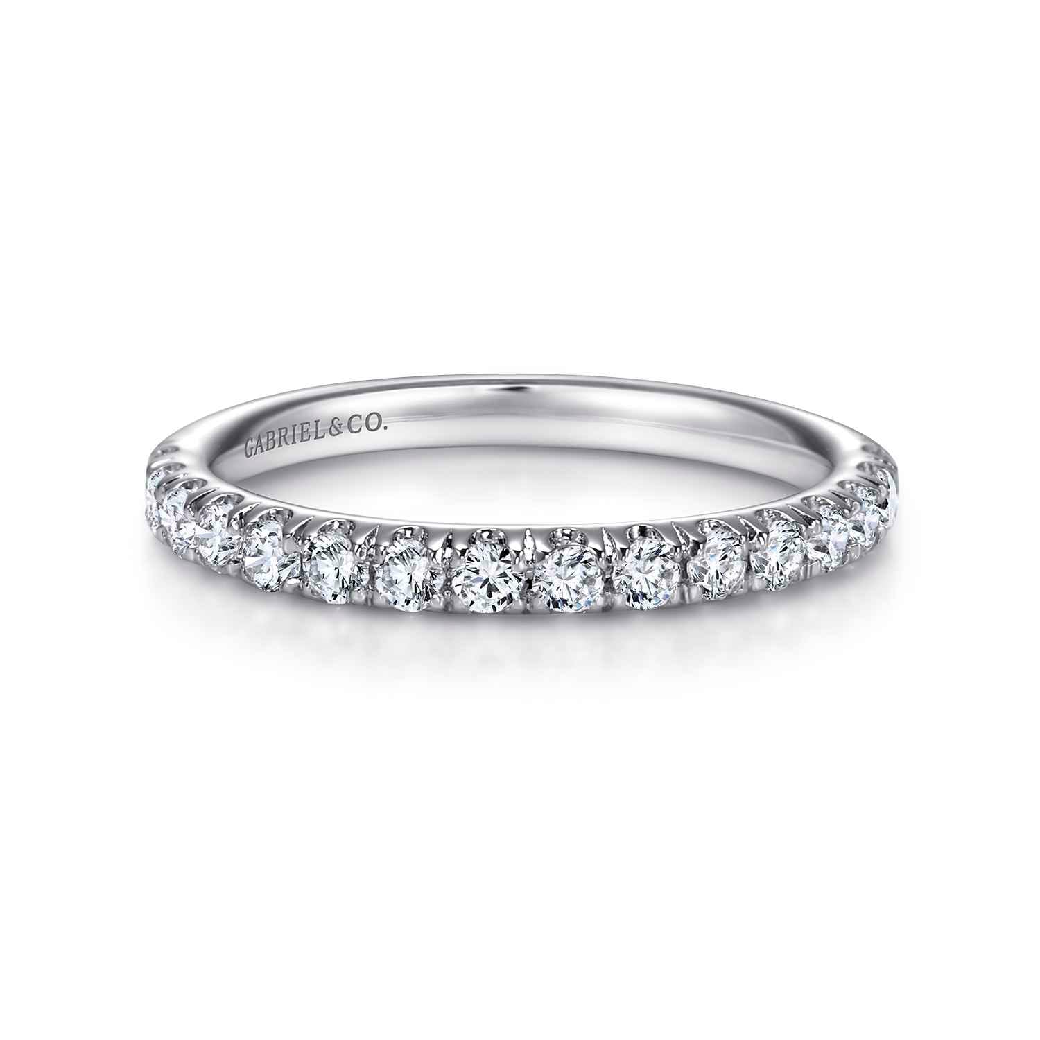 French Pave Diamond Wedding Band in Platinum