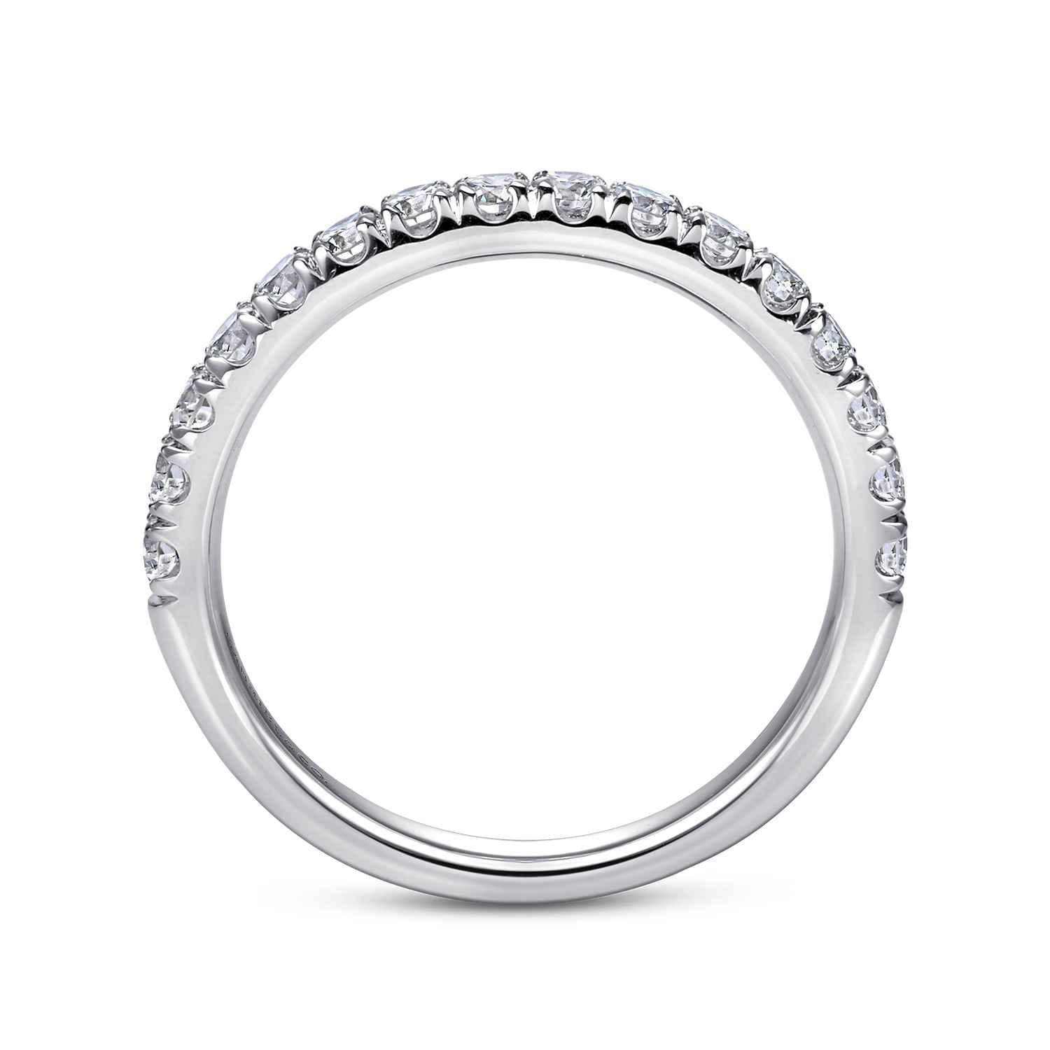 French Pave Diamond Wedding Band in Platinum, photograph 2