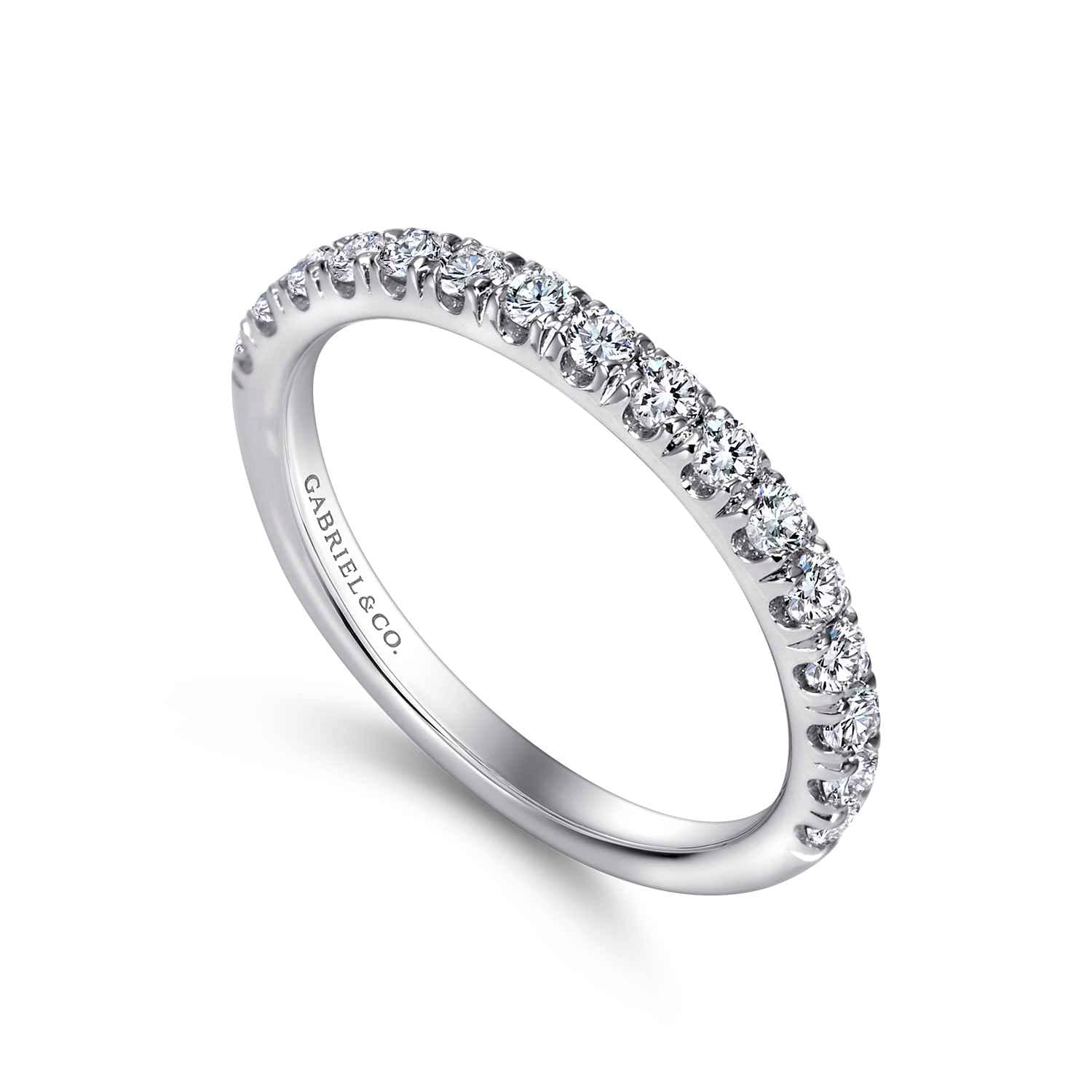 French Pave Diamond Wedding Band in Platinum, photograph 3