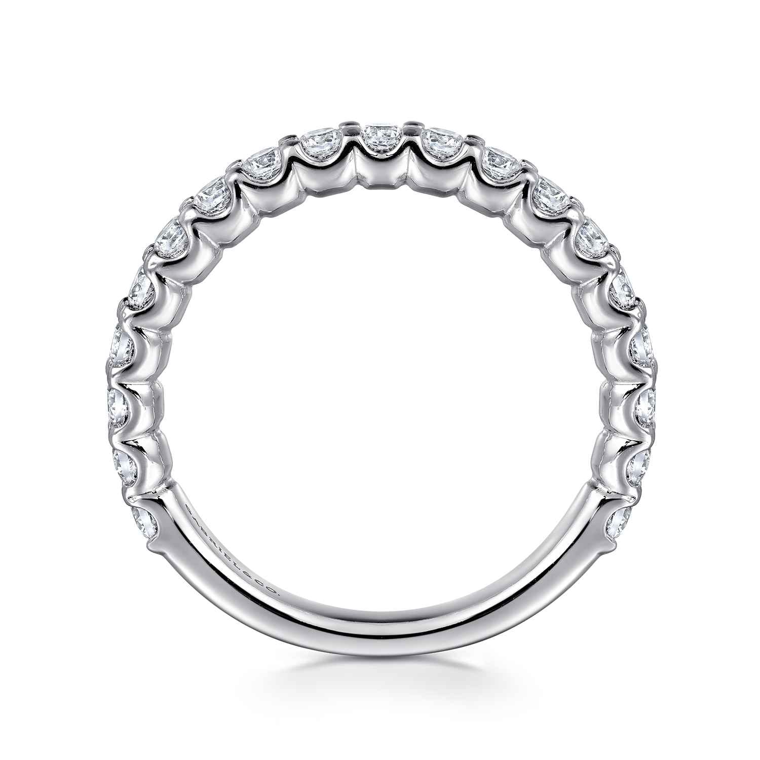 French Pave Diamond Wedding Band in Platinum, photograph 2