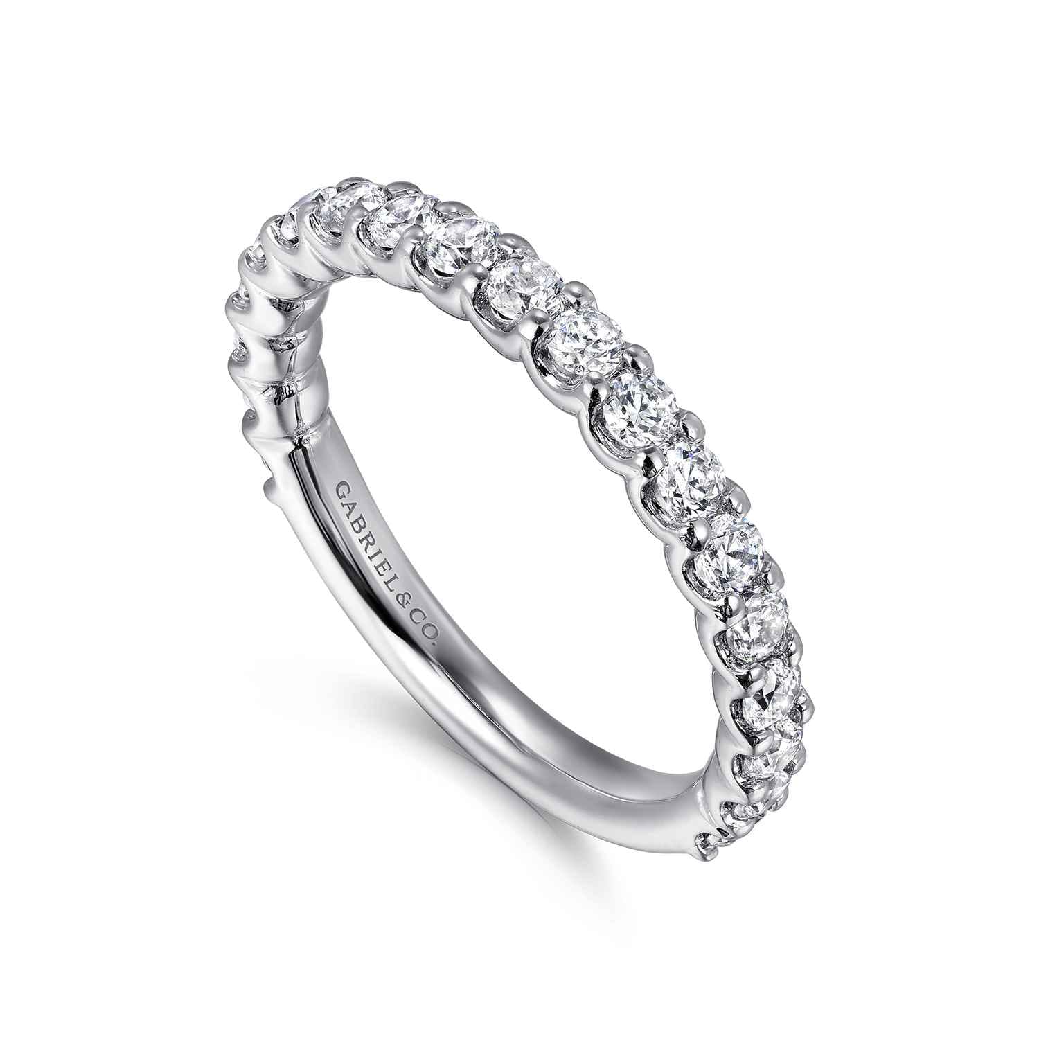 French Pave Diamond Wedding Band in Platinum, photograph 3
