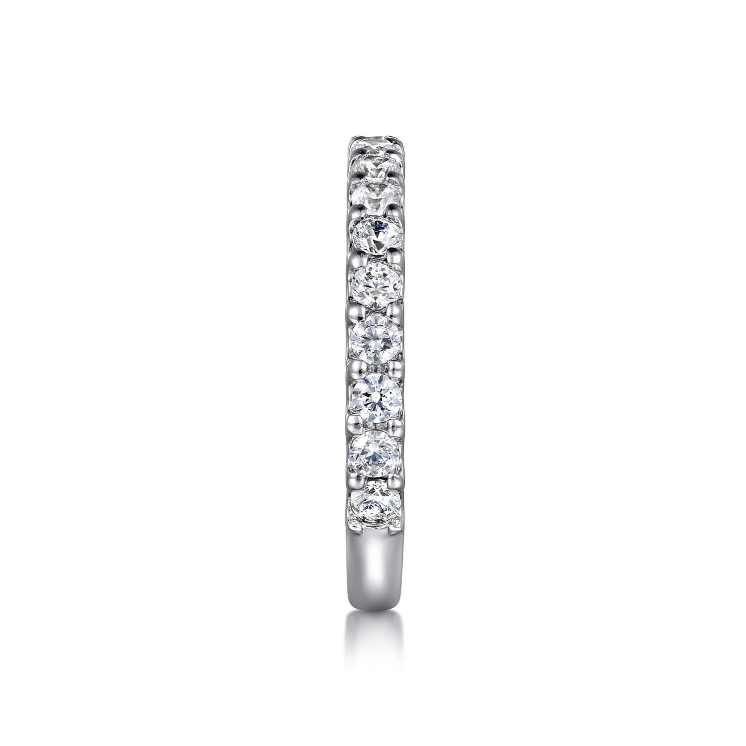 French Pave Diamond Wedding Band in 14K White Gold, photograph 4