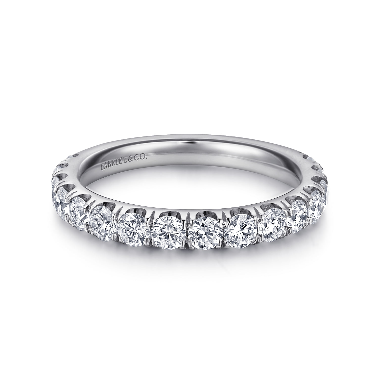 French Pave Diamond Wedding Band