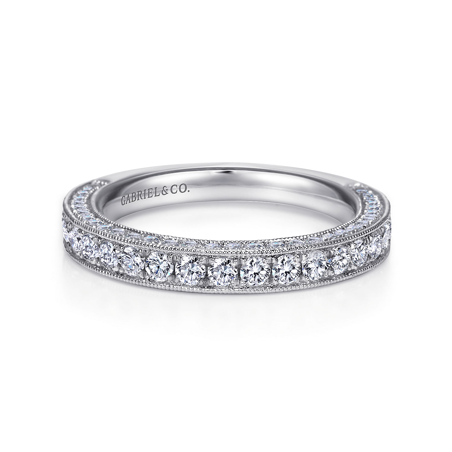 Platinum Micro Pave Diamond Wedding Band @ $4150. Shop Jewelry | Gabriel &  Co.