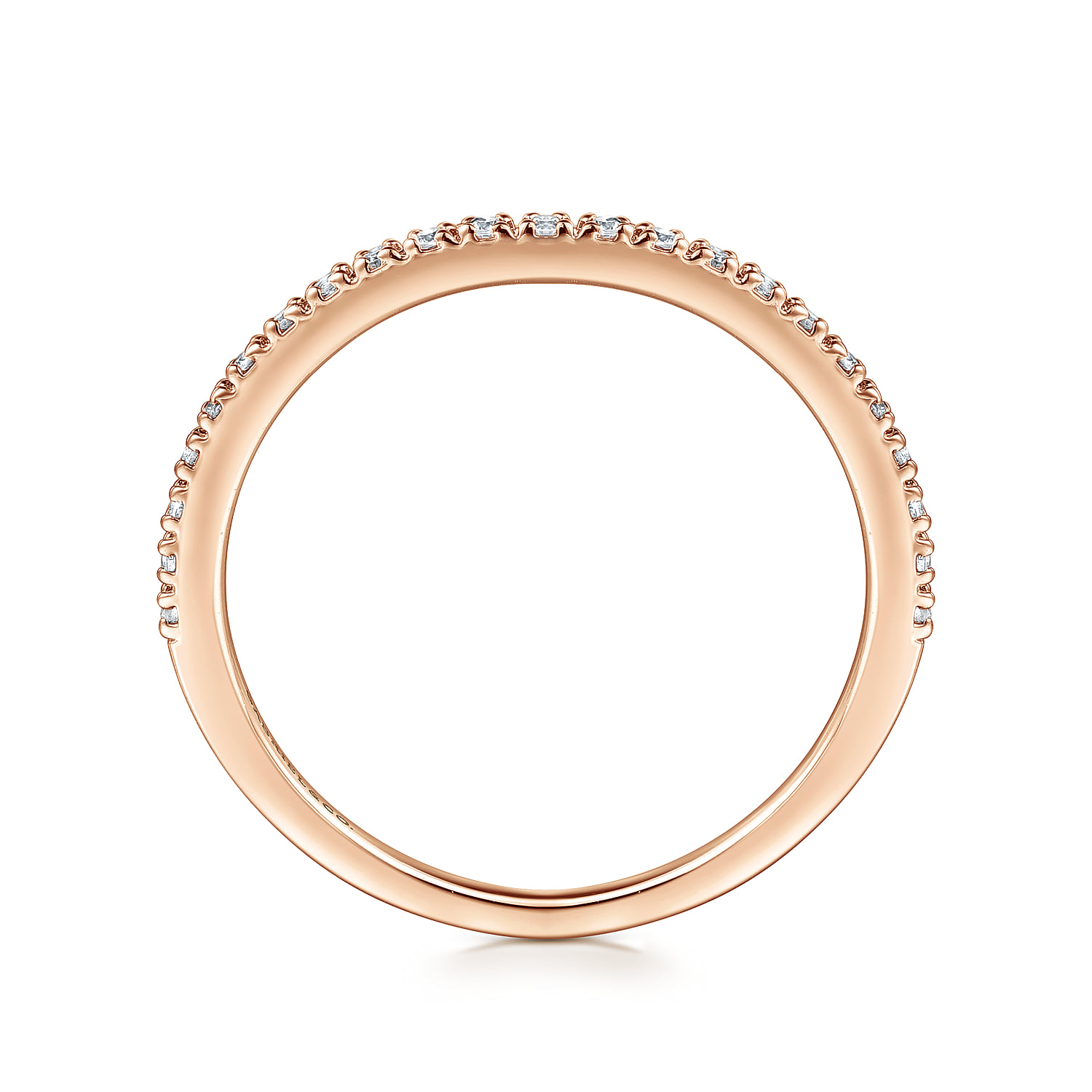 Prong Set Diamond Wedding Band in 14K Rose Gold, photograph 2