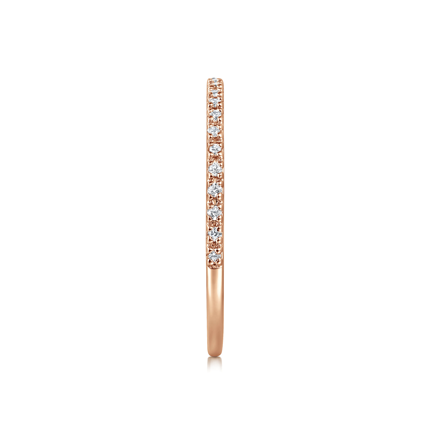Prong Set Diamond Wedding Band in 14K Rose Gold, photograph 4