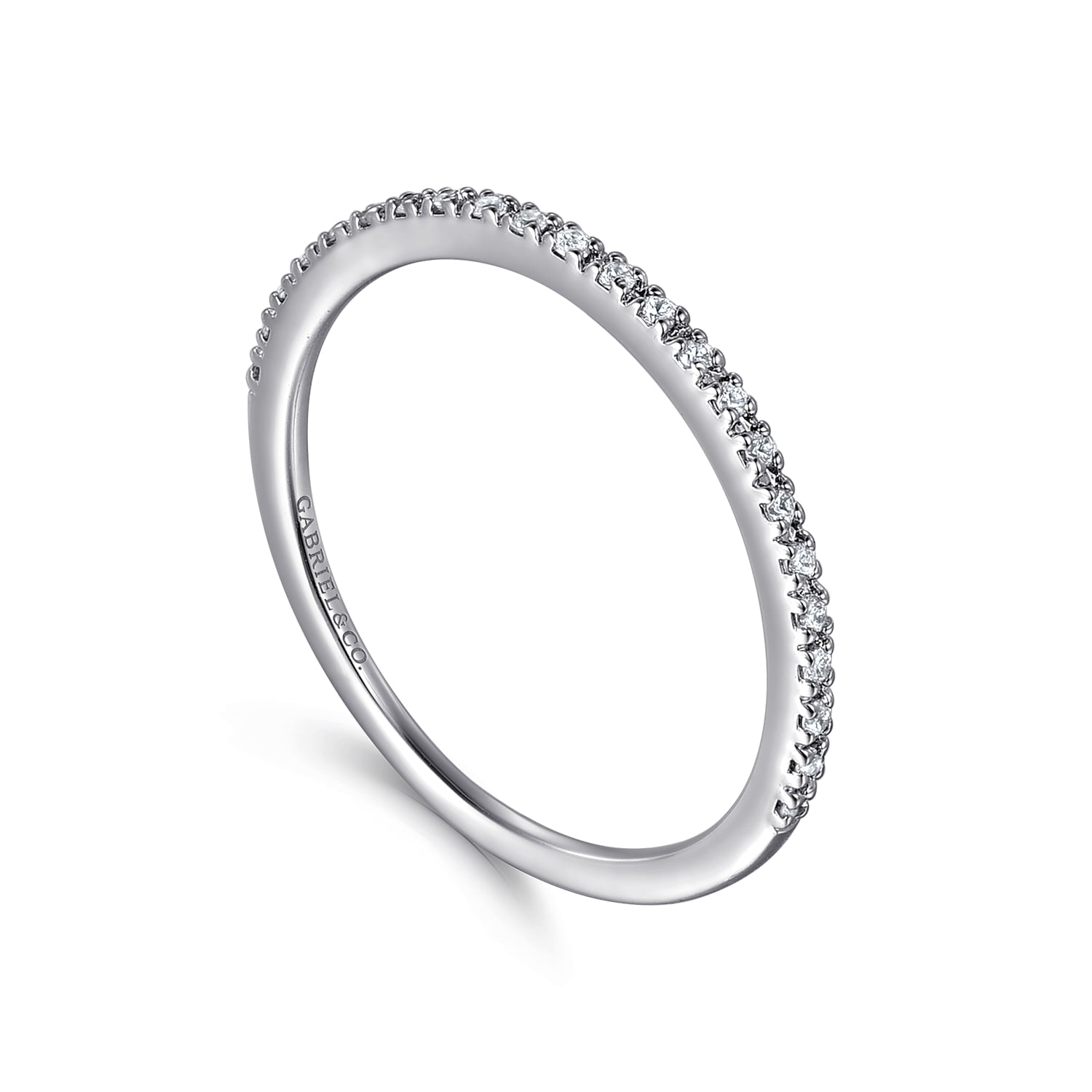 Prong Set Diamond Wedding Band in Platinum, photograph 3