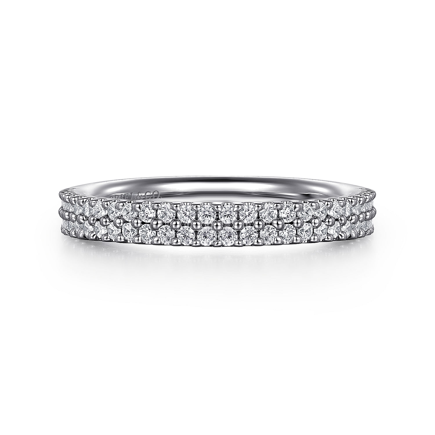 14K White Gold Double Row Diamond Anniversary Band @ $1600. Shop Jewelry |  Gabriel & Co.