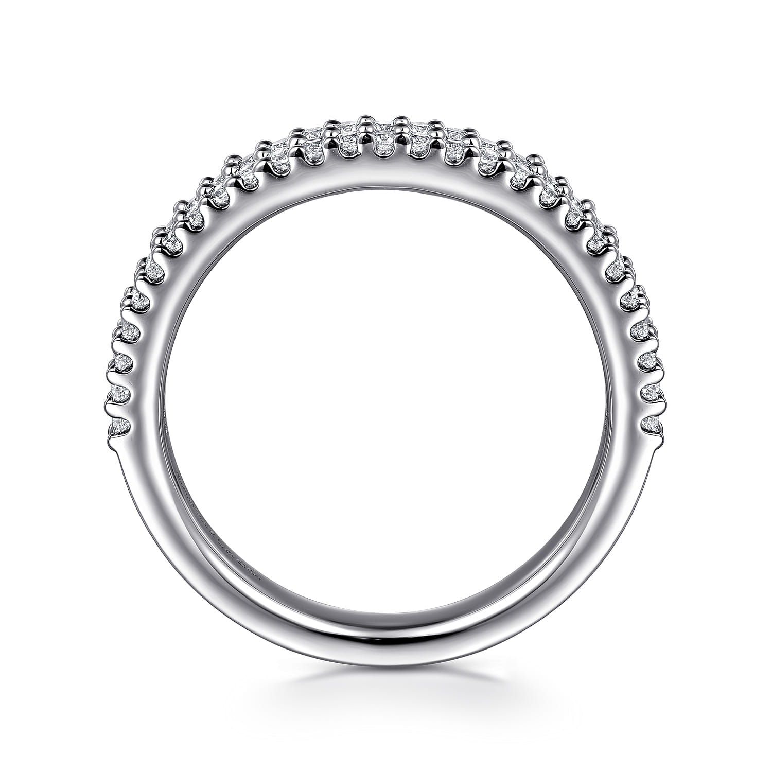 Double Row Diamond Anniversary Band in 14K White Gold, photograph 2