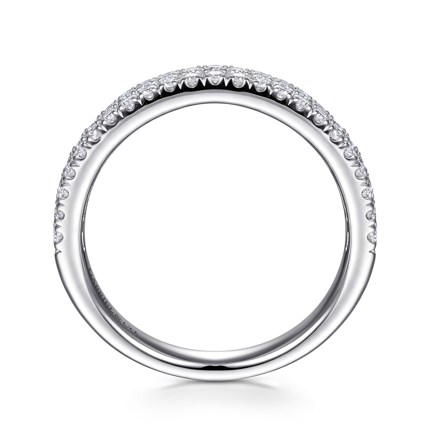 Double Row Diamond Anniversary Band in 14K White Gold, photograph 2
