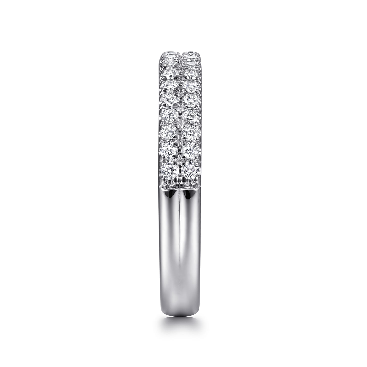 Double Row Diamond Anniversary Band in 14K White Gold, photograph 4
