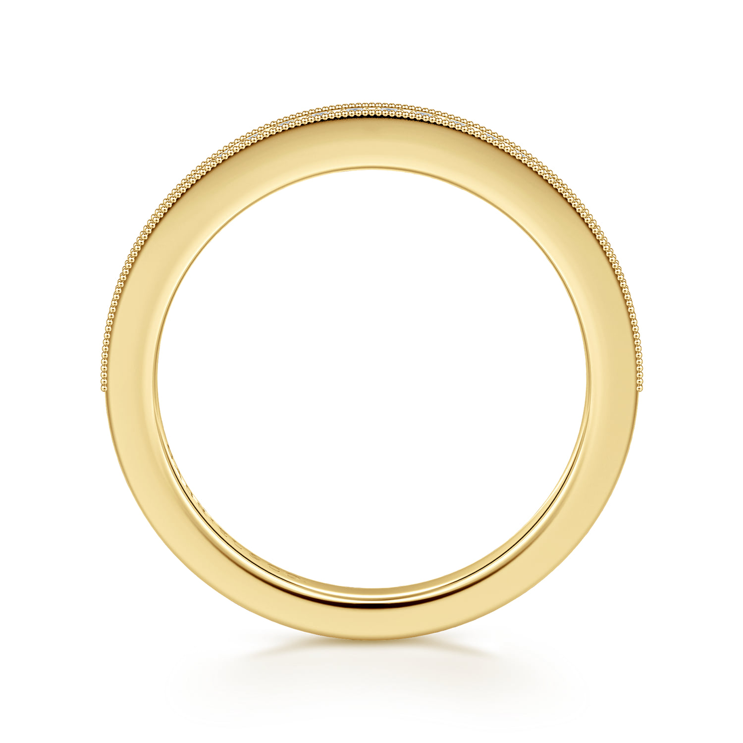 Vintage Inspired Micro Pave Diamond Wedding Band in 14K Yellow Gold, photograph 2
