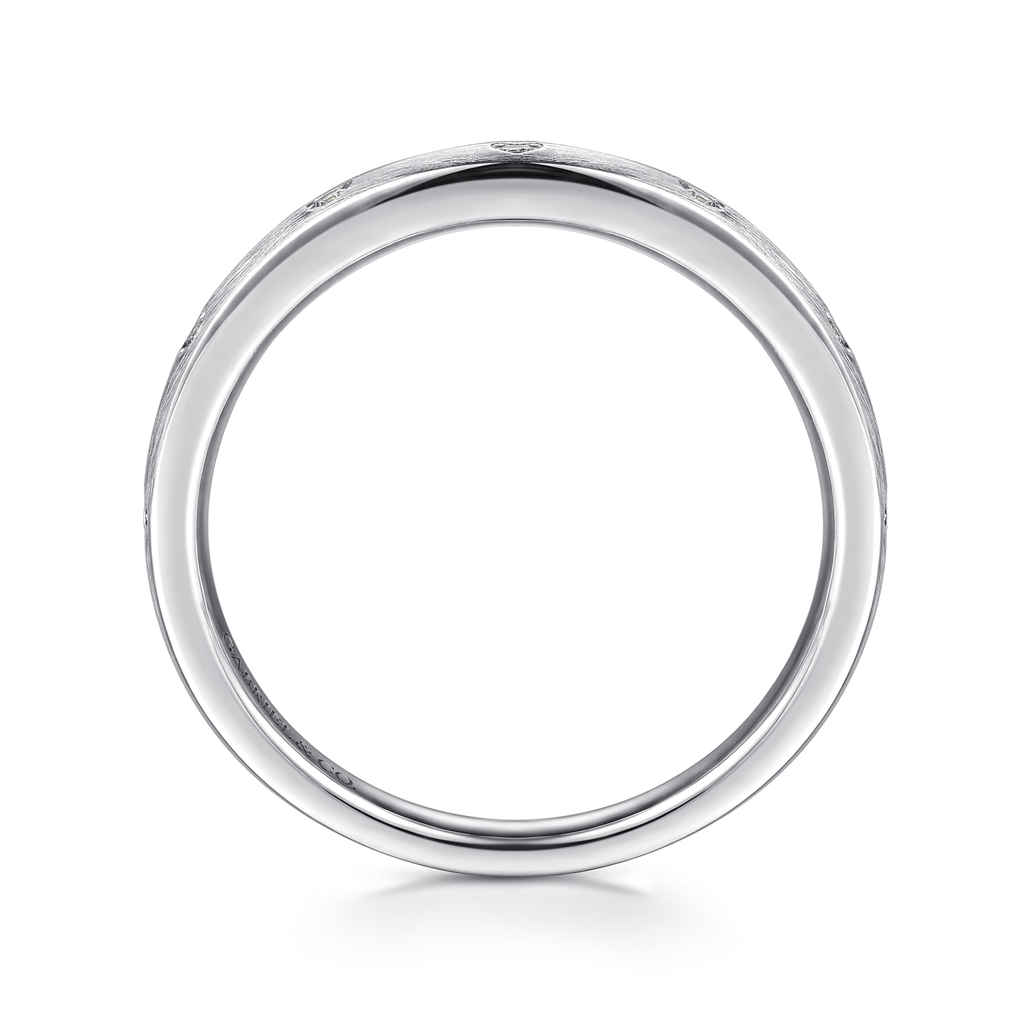 Flush Set 7 Stone Diamond Anniversary Band in 14K White Gold, photograph 2