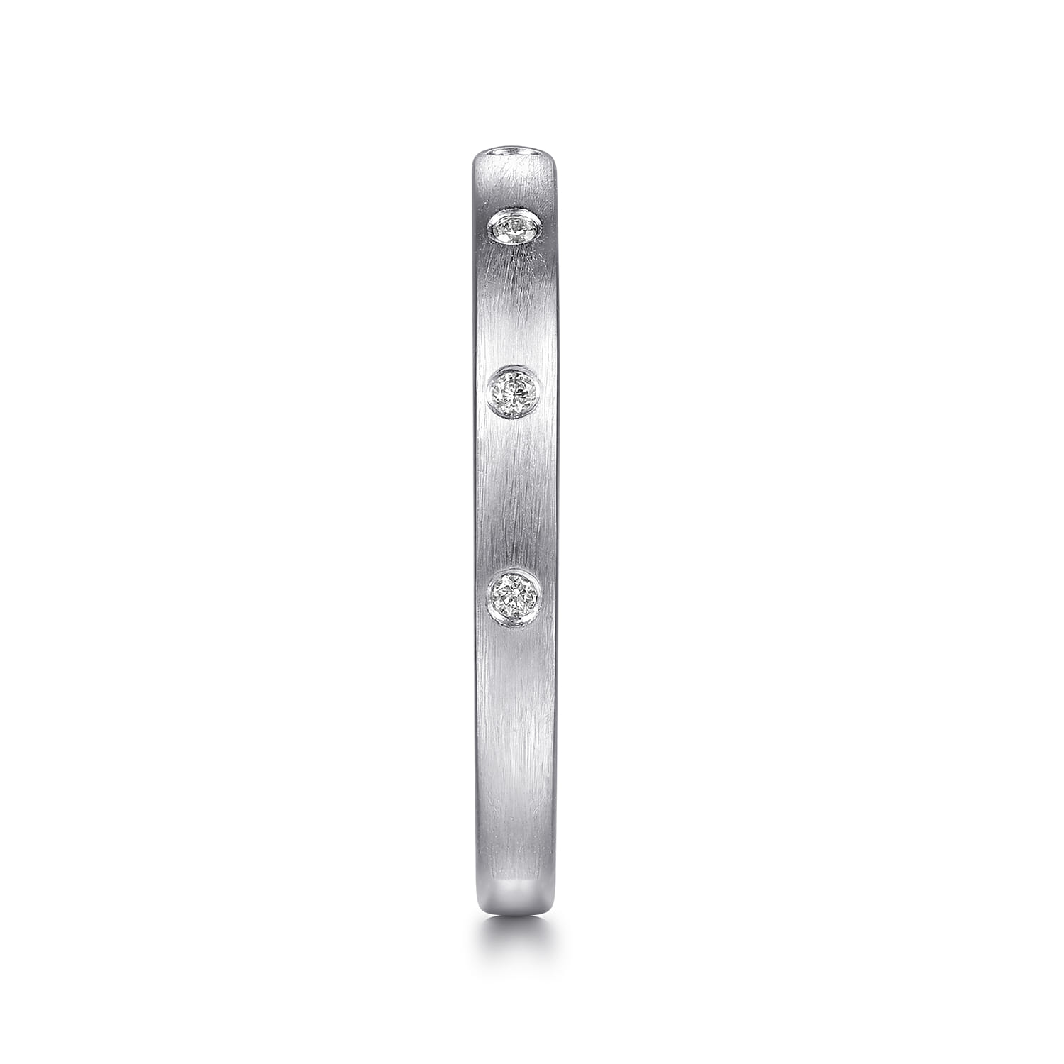 Flush Set 7 Stone Diamond Anniversary Band in 14K White Gold, photograph 4