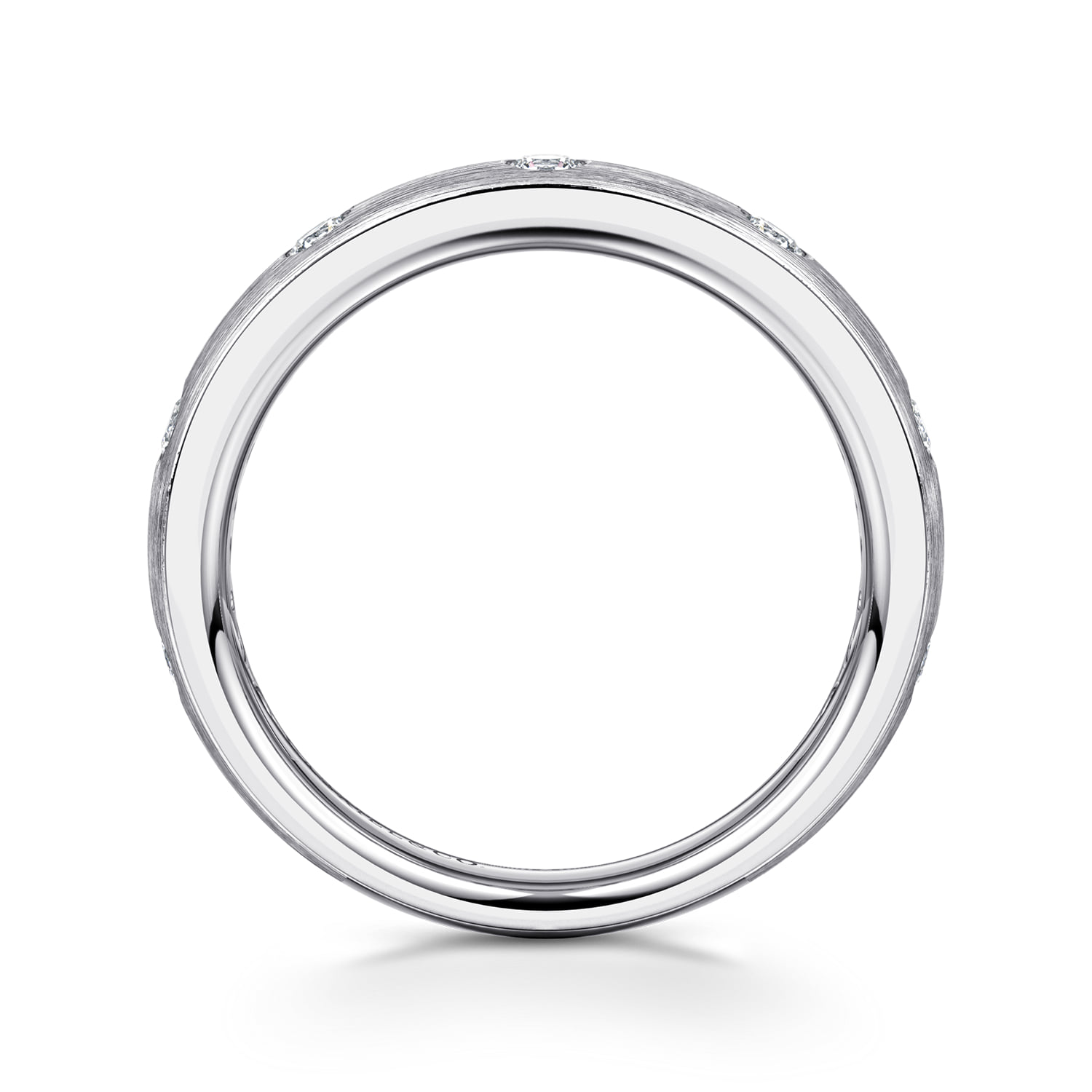 Flush Set 7 Stone Diamond Anniversary Band in 14K White Gold, photograph 2
