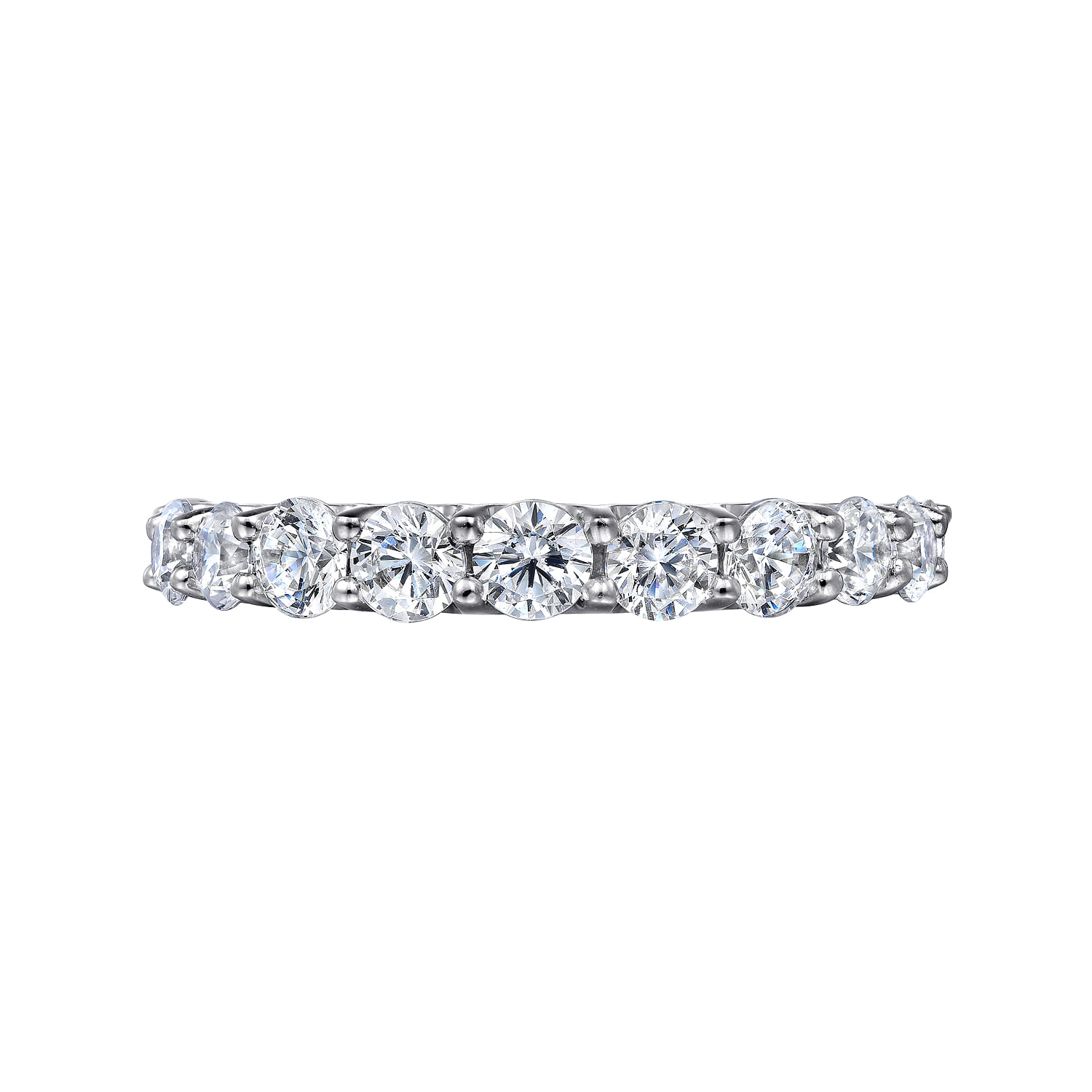 11 Stone Diamond Wedding Band in 14K White Gold, photograph 6