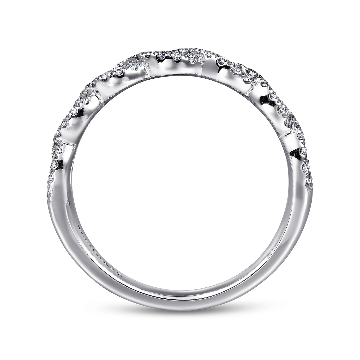 Twisted Diamond Anniversary Band in 14K White Gold, photograph 2