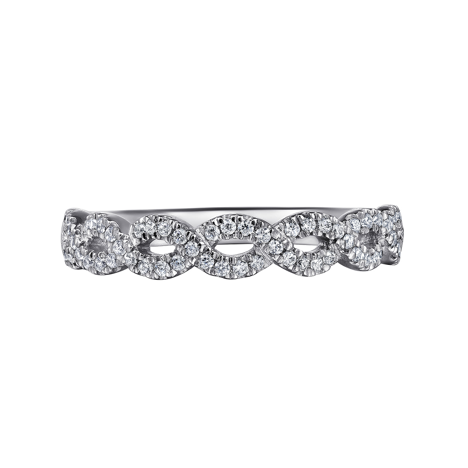 Twisted Diamond Anniversary Band in 14K White Gold, photograph 6