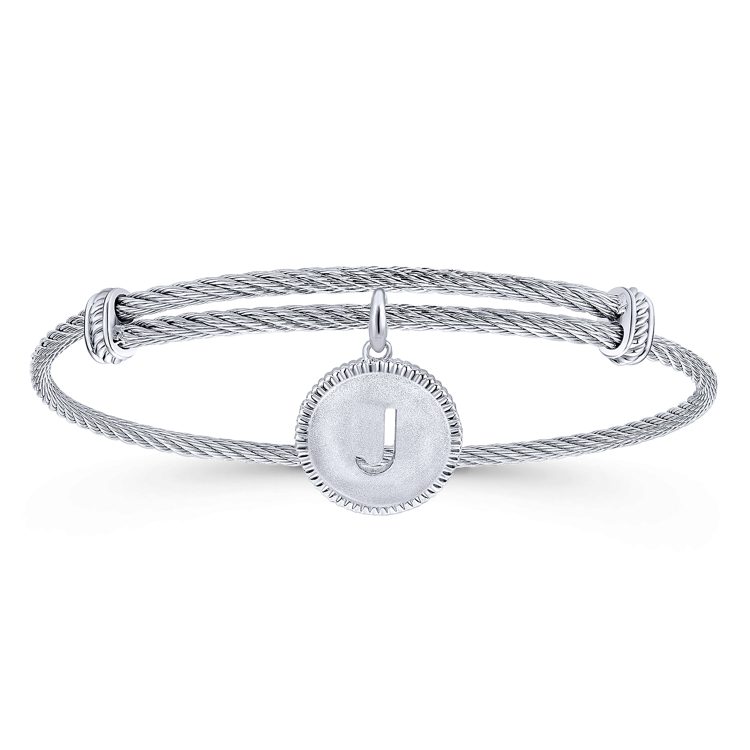 Adjustable Twisted Cable Stainless Steel Bangle with