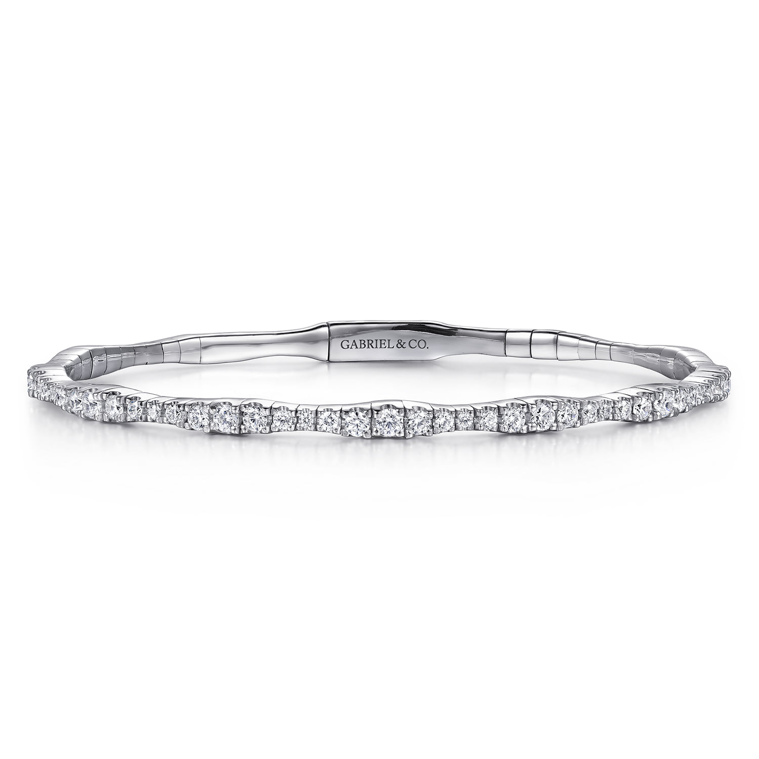 Diamond Station Closed Bangle Bracelet