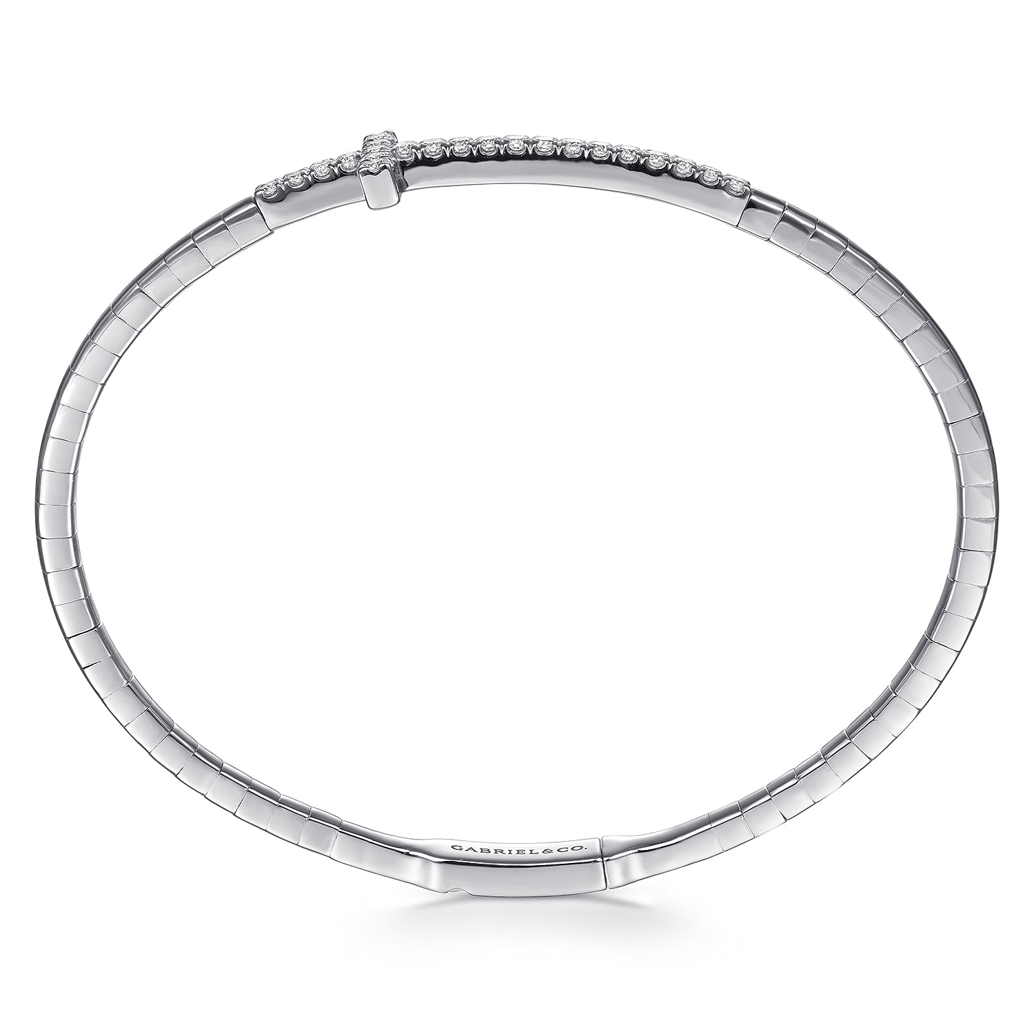 Diamond Bangle in 14K White Gold, photograph 3