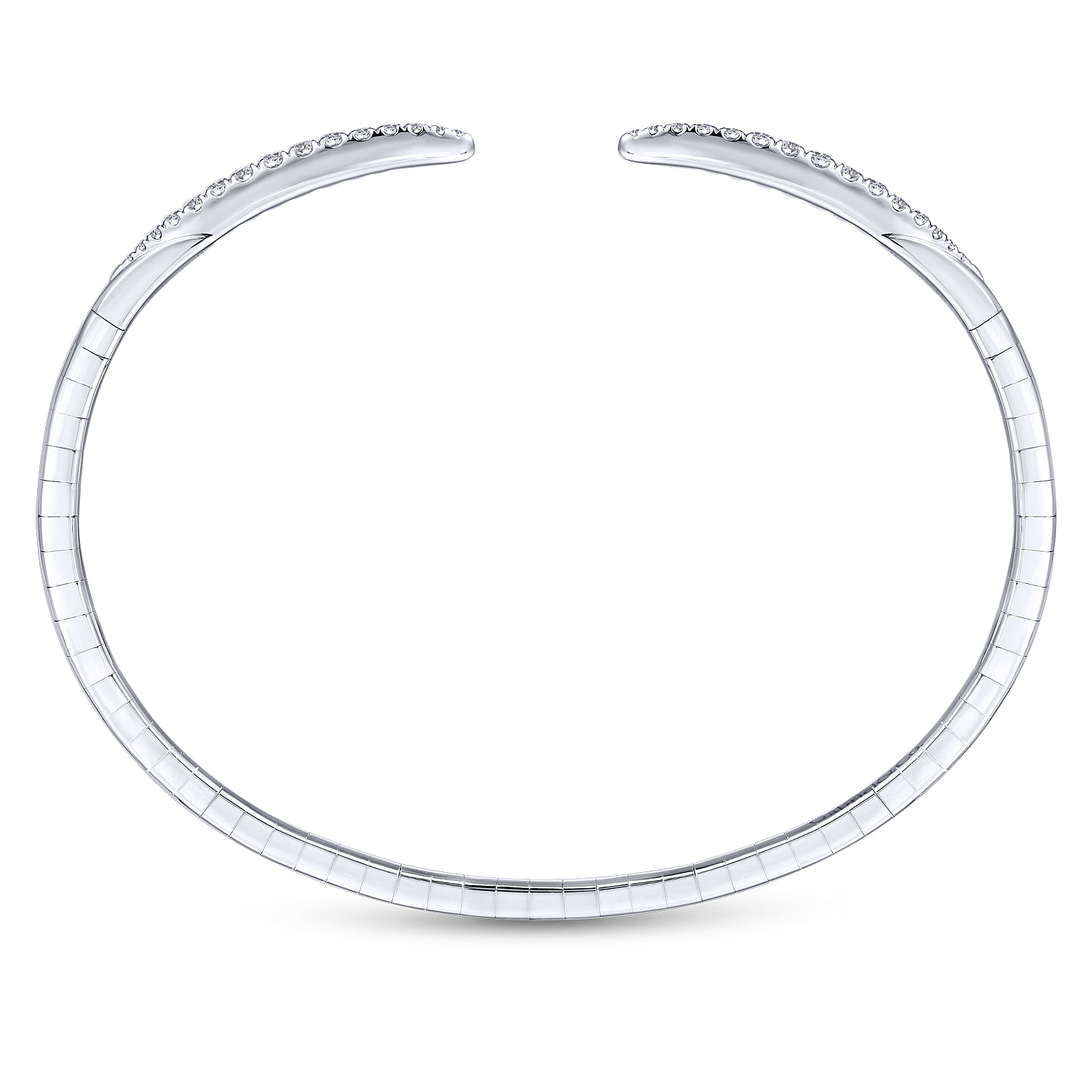 Split Diamond Spike Bangle in 14K White Gold, photograph 3