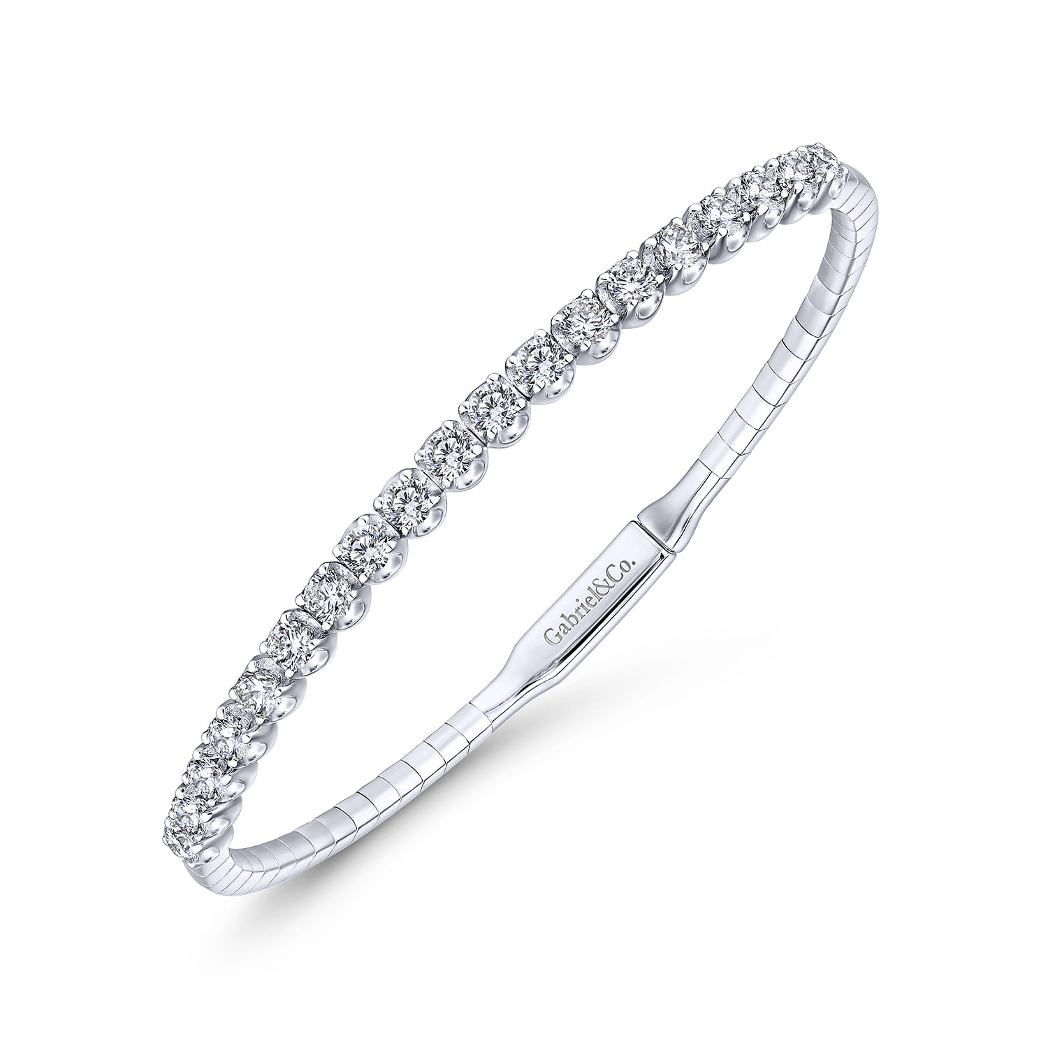 Diamond Bangle in 14K White Gold, photograph 2