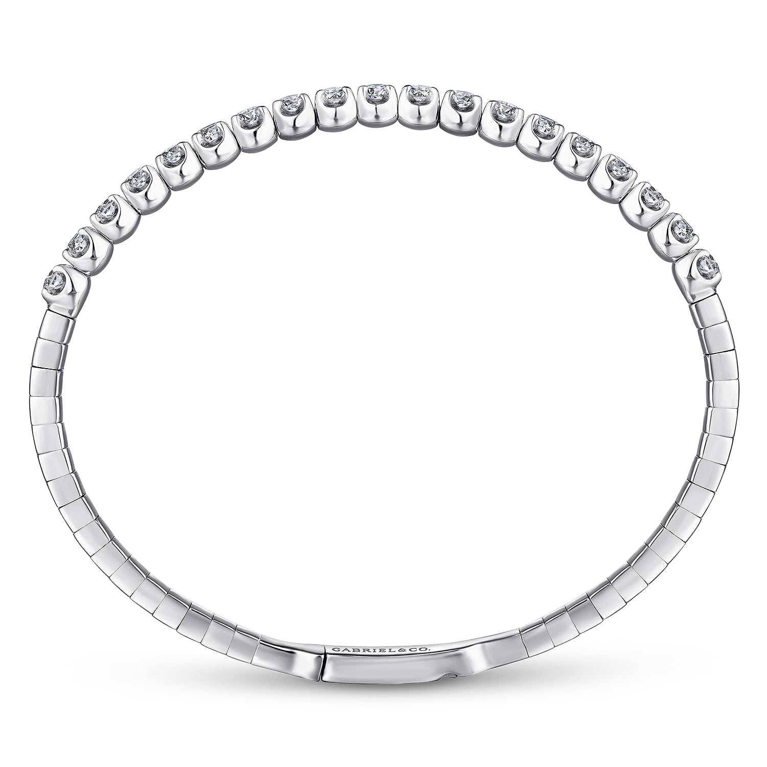 Diamond Bangle in 14K White Gold, photograph 3