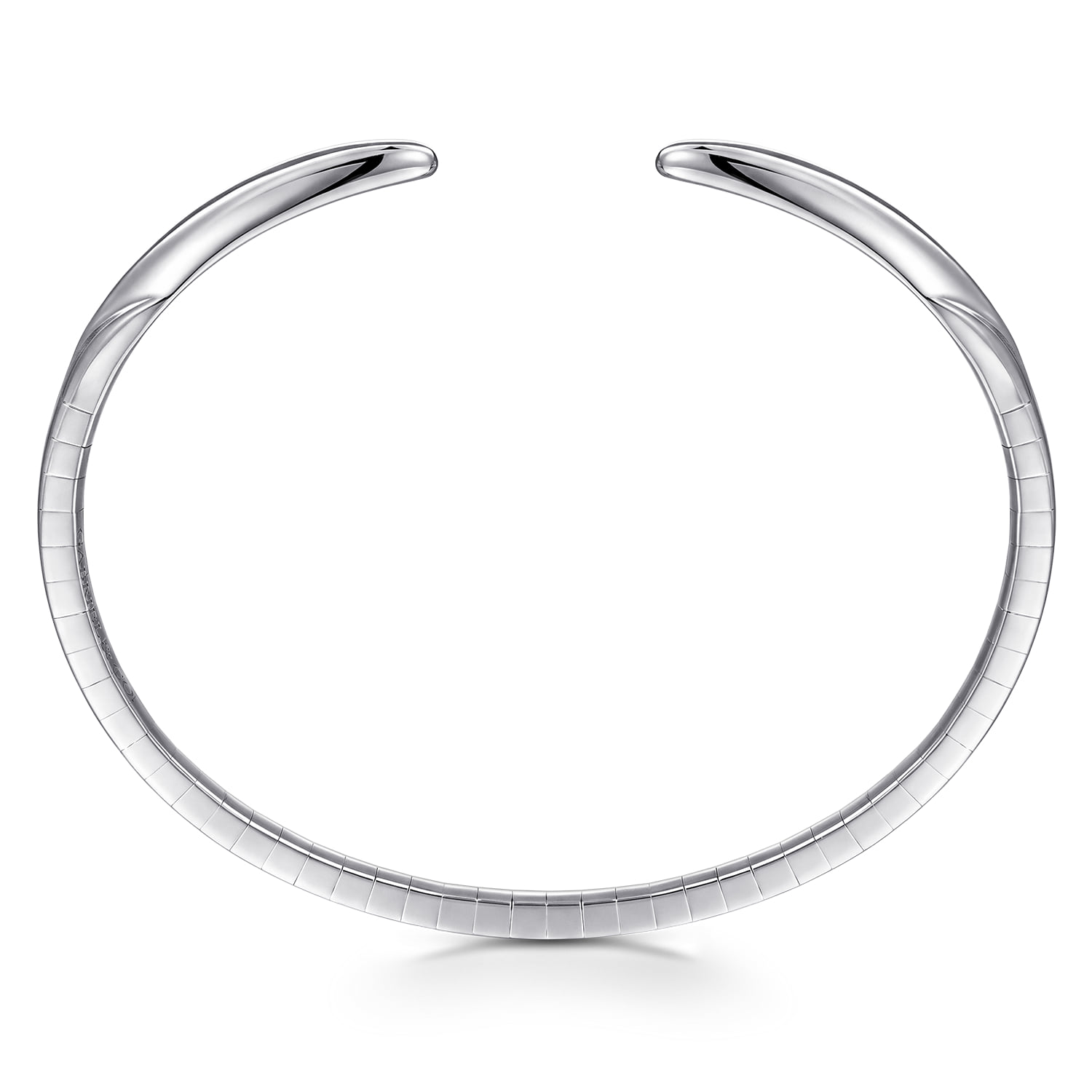 High Polished Split Cuff Bracelet in 14K White Gold, photograph 3
