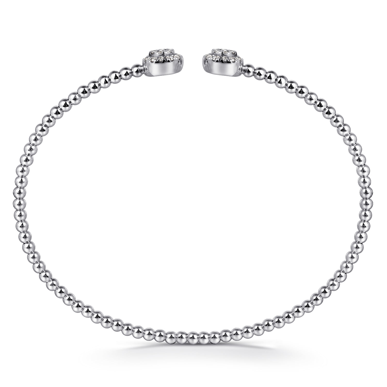 Bujukan Cluster Diamond Split Bangle in 14K White Gold, photograph 3