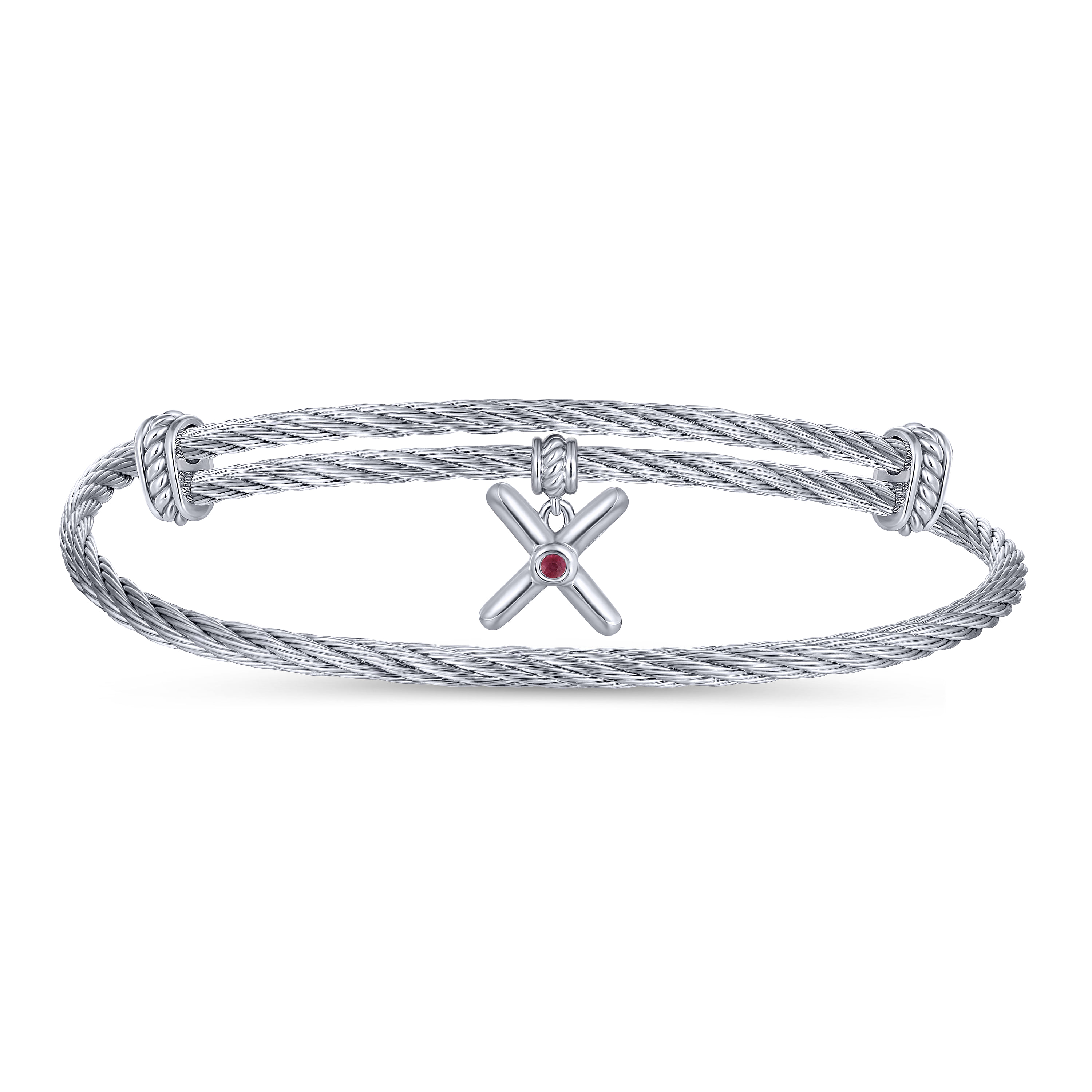 925 Silver-Stainless Steel Bangle