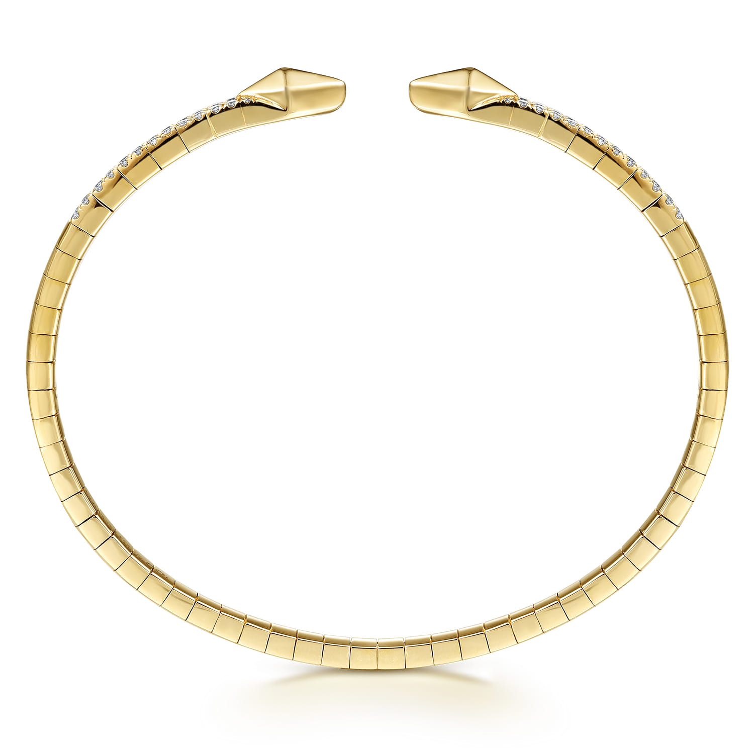 Split Diamond Spear Bangle in 14K Yellow Gold, photograph 3