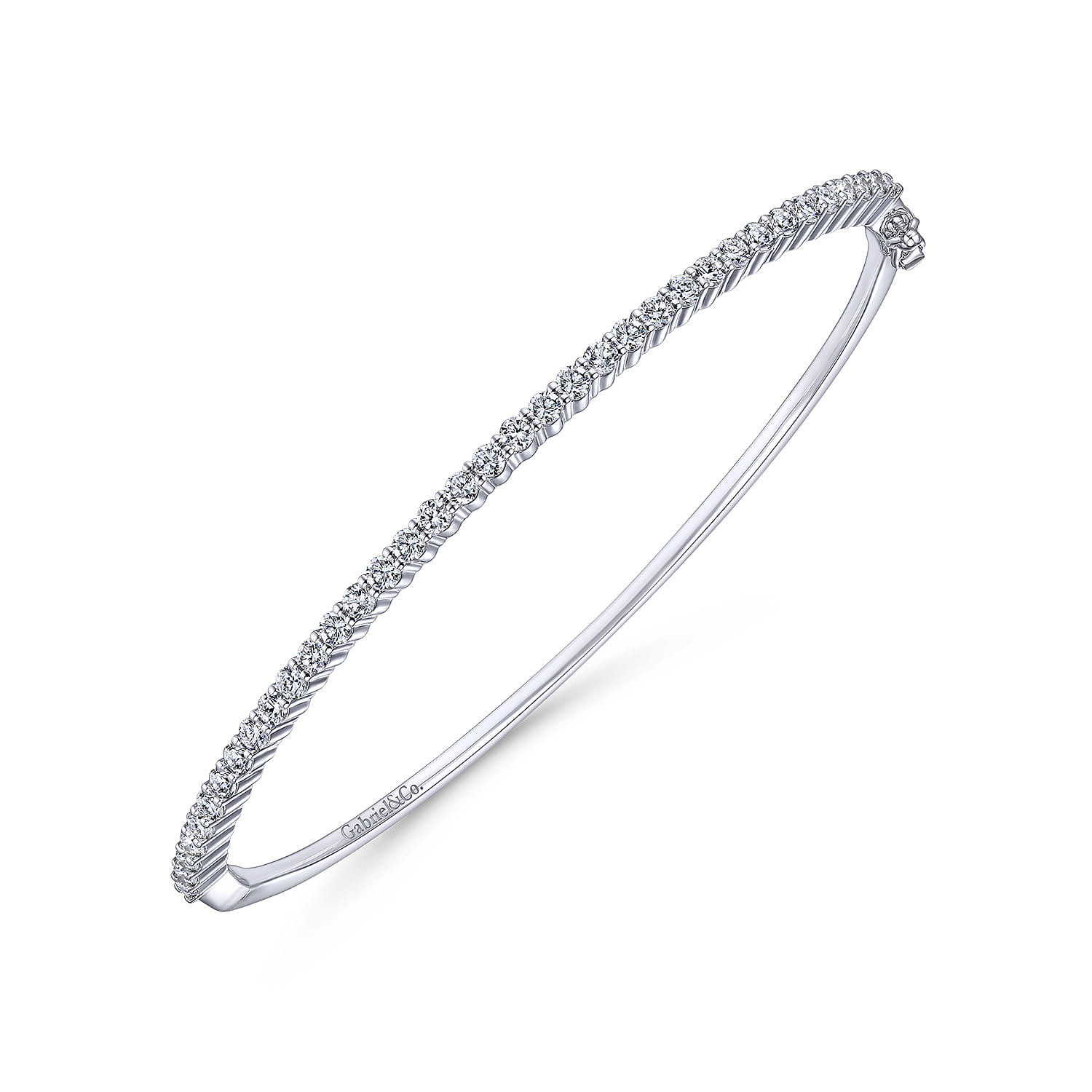 Diamond Bangle in 14K White Gold, photograph 2
